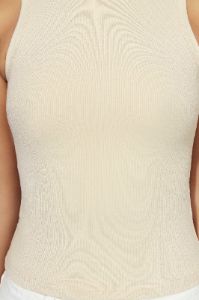 Zanna Ribbed Tank Top - Cream sold by Meshki