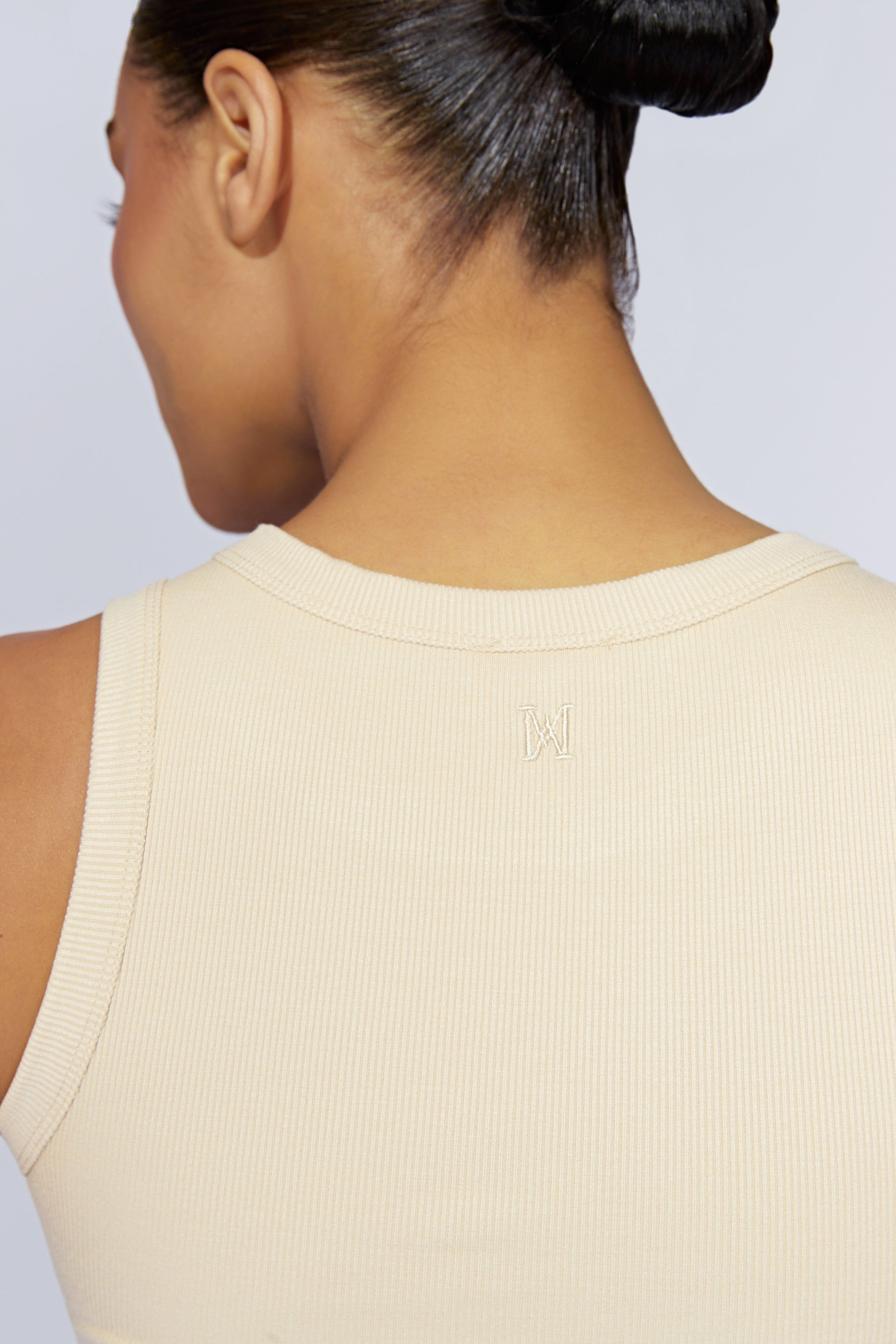 Zanna Ribbed Tank Top - Cream sold by Meshki product image thumbnail 6