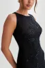 Maeva Embroidered Mesh Maxi Dress - Black sold by Meshki