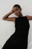 Maeva Embroidered Mesh Maxi Dress - Black sold by Meshki