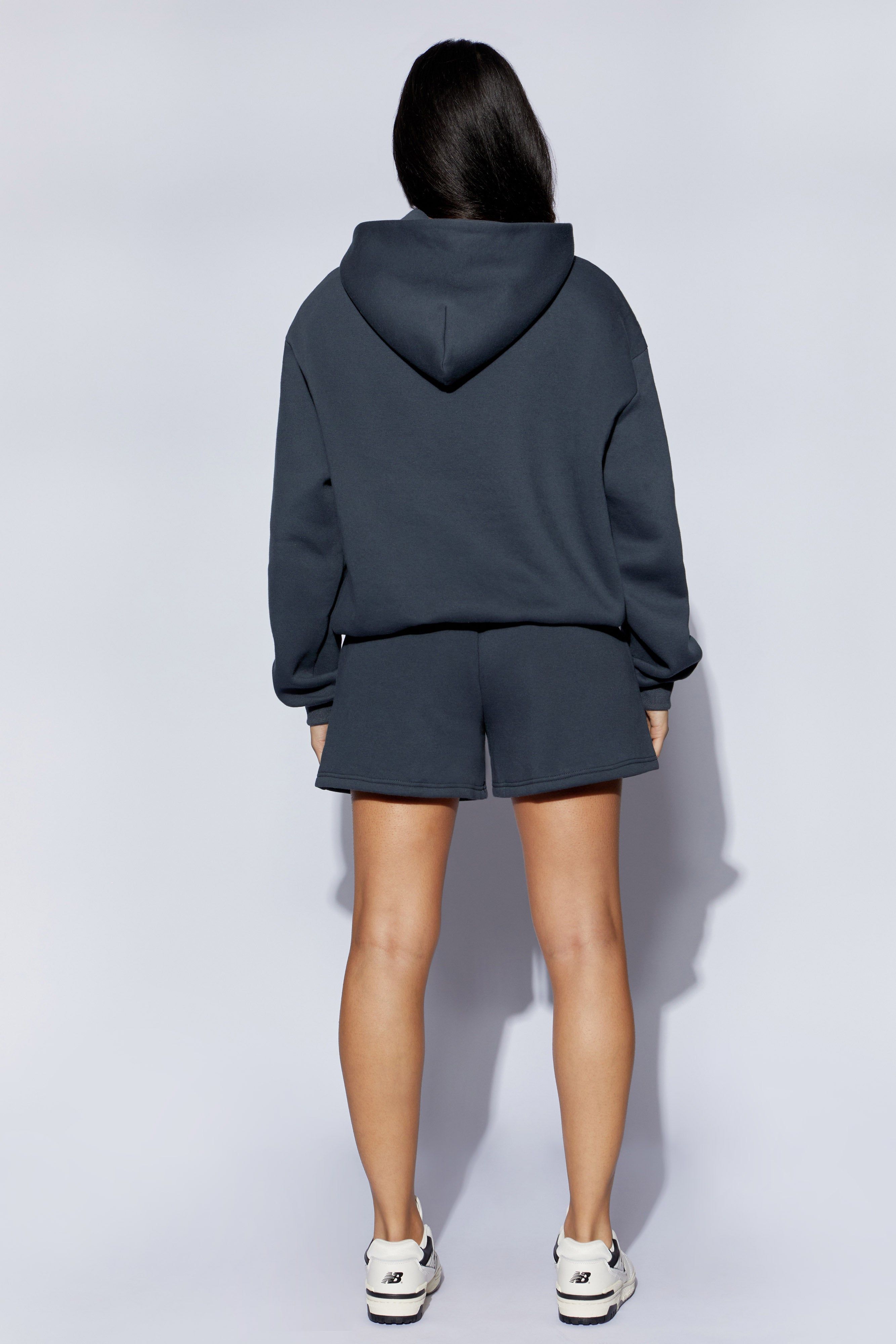 Arden Embossed Fleeceback Hoodie - Charcoal sold by Meshki product image thumbnail 2