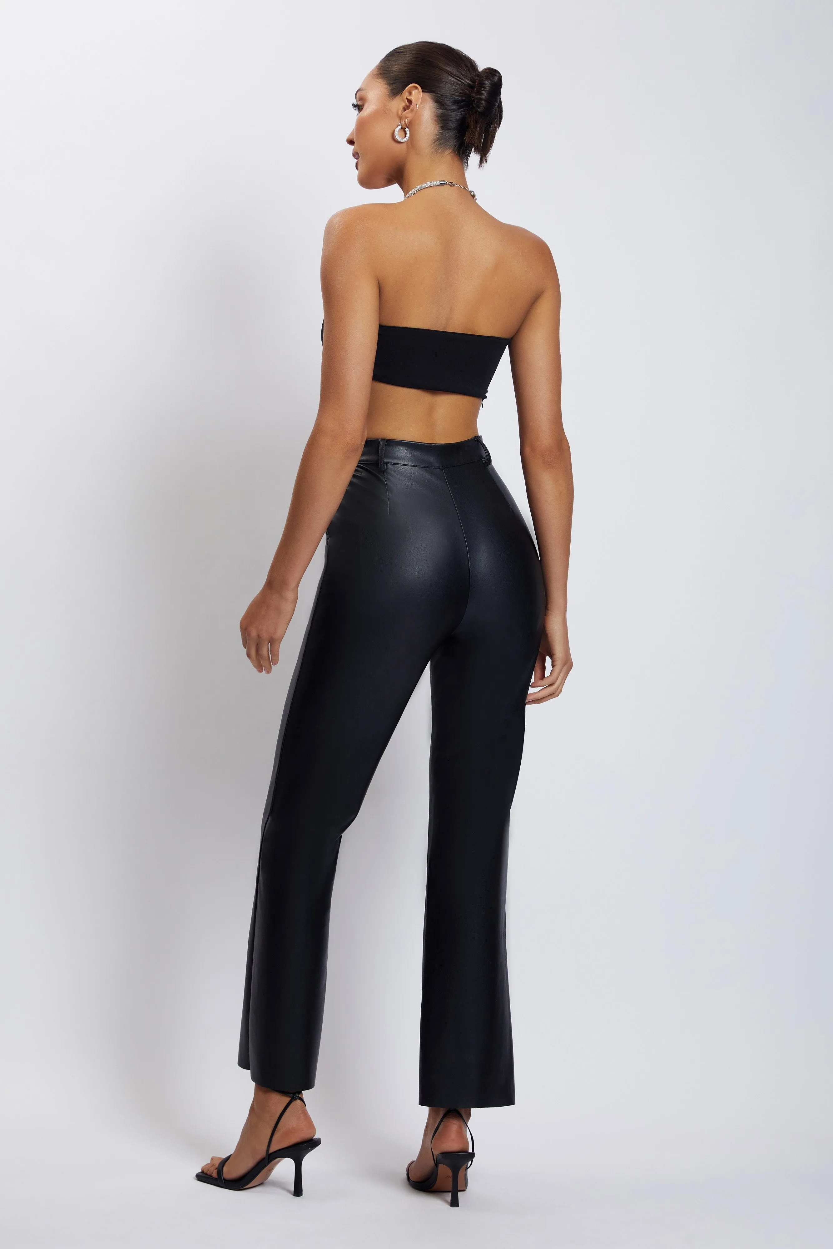 Lea Diamante Chain Halter Neck Crop Top - Black sold by Meshki product image thumbnail 5