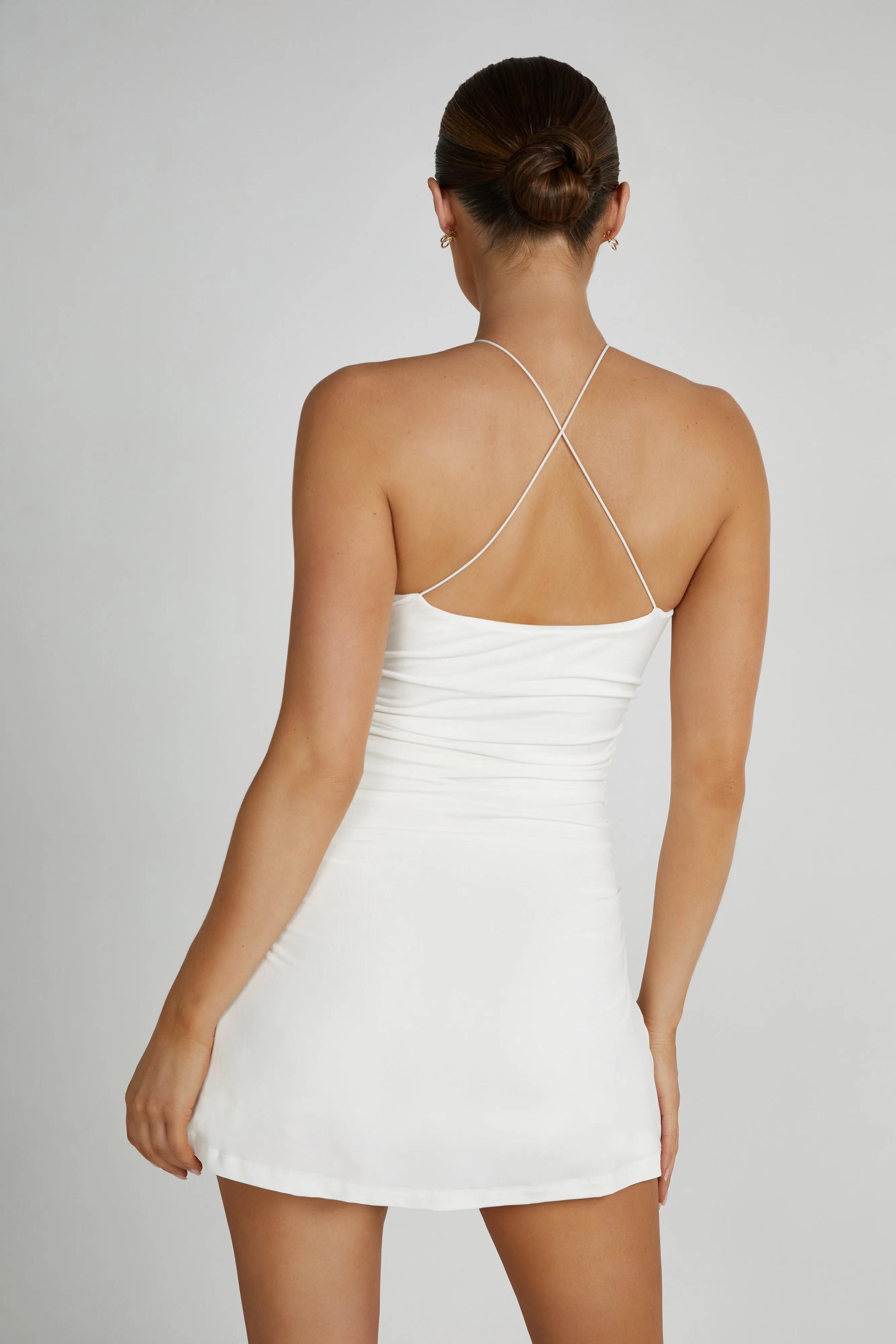 Adeline Rose Halter Mini Dress - White sold by Meshki product image thumbnail 3
