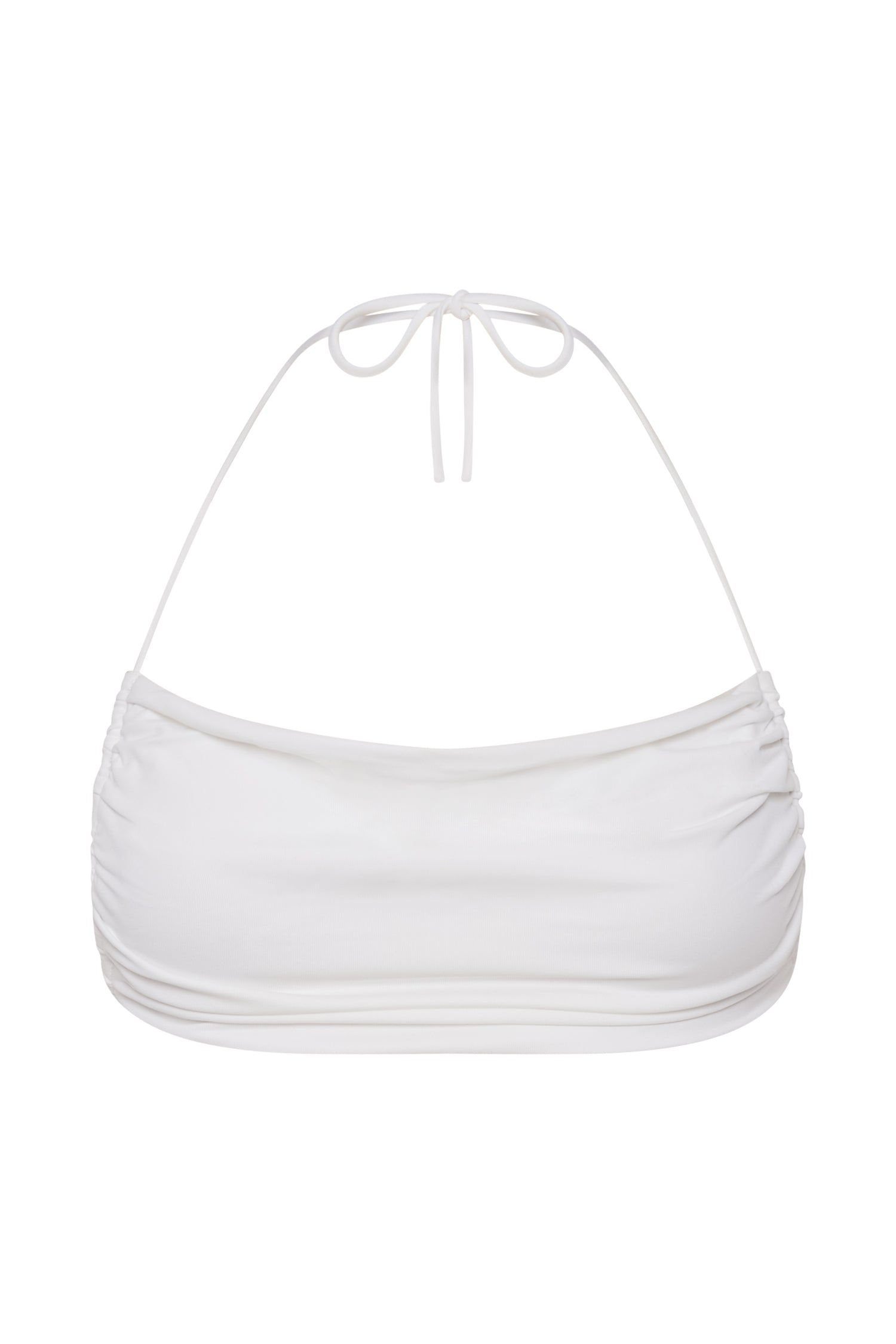 Amber Ruched Halter Crop Top - White sold by Meshki product image thumbnail 9