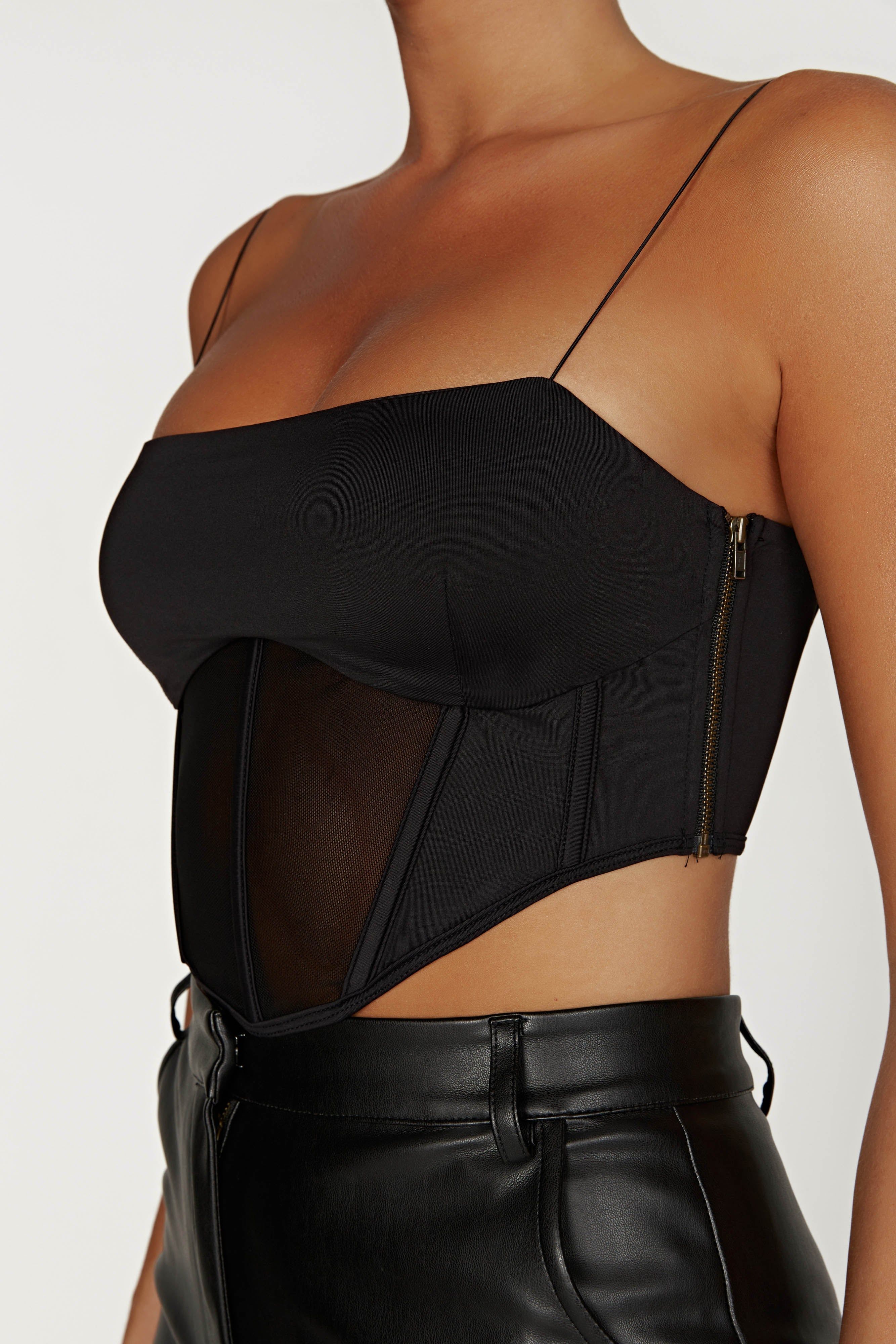 Jada Mesh Corset Bustier - Black sold by Meshki product image thumbnail 3