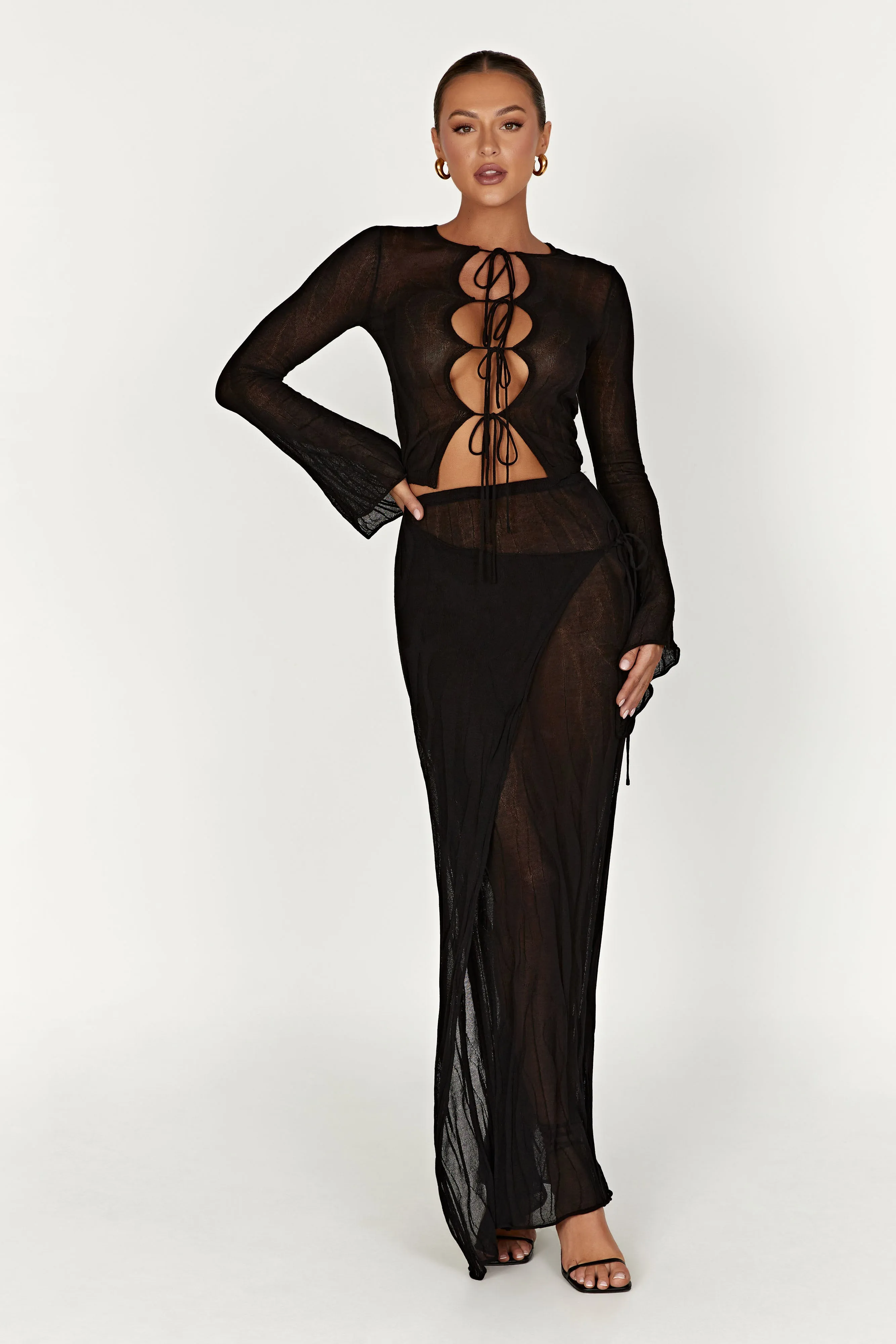 Akari Knit Maxi Skirt - Black sold by Meshki product image thumbnail 3