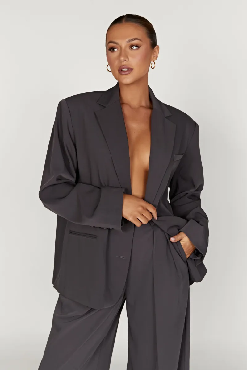 Simone Oversized Blazer - Charcoal | Parallel