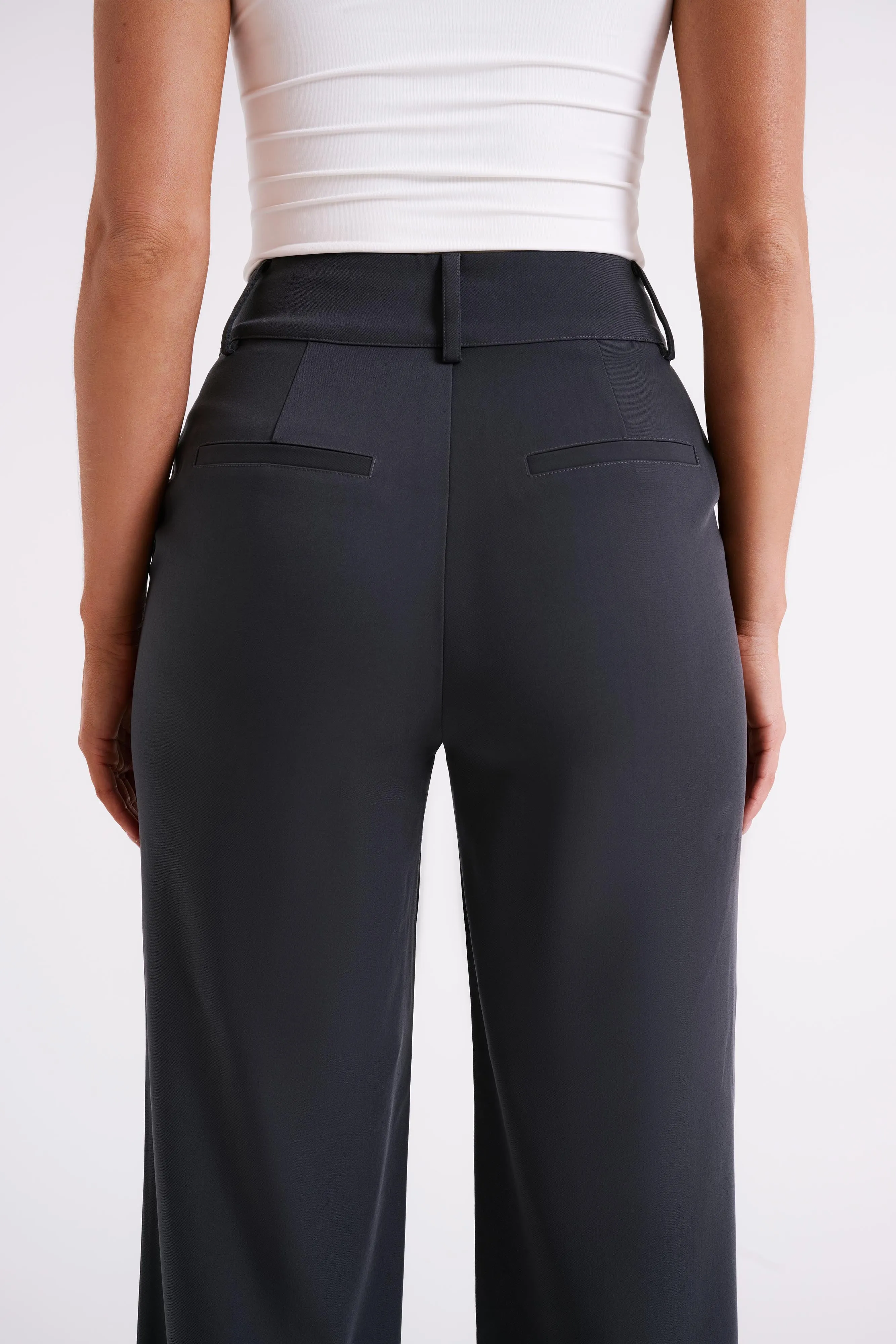 Lisa High Waist Suiting Trousers - Charcoal sold by Meshki product image thumbnail 4