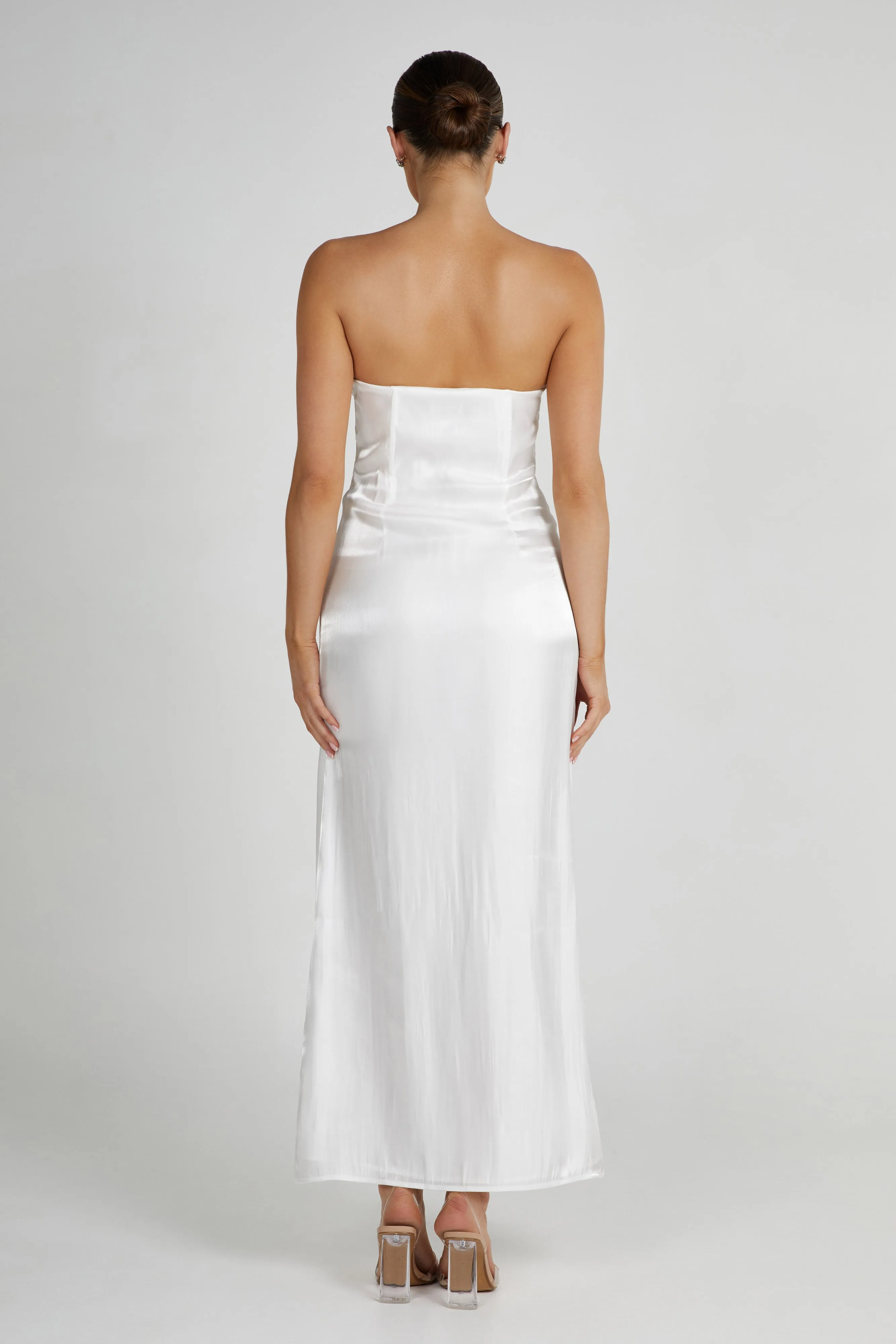 Chantelle Liquid Satin Midi Dress - White sold by Meshki product image thumbnail 3