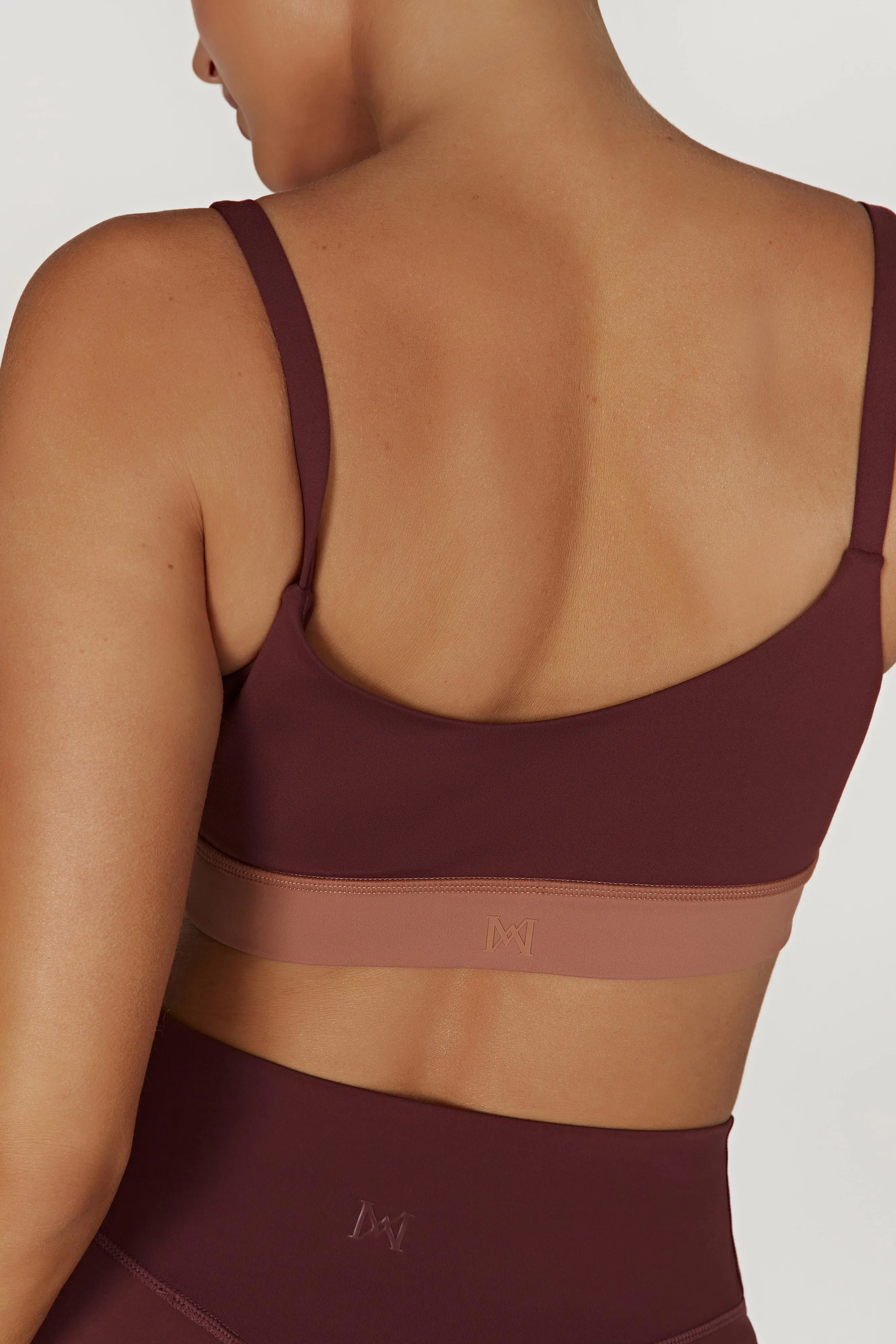 Nickie Two Tone Sports Bralette - Mahogany/Tan sold by Meshki product image thumbnail 3