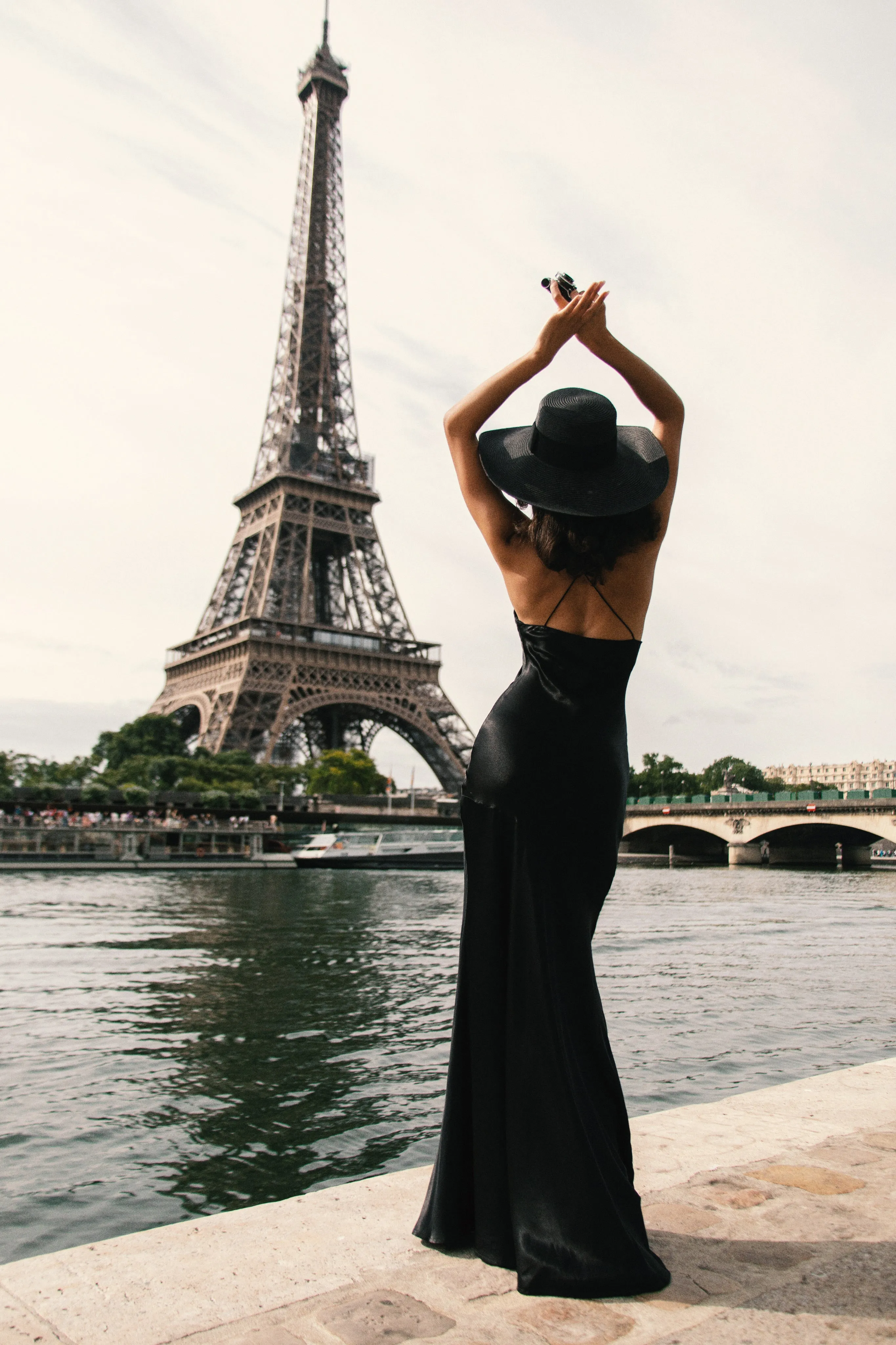 Avery Satin Maxi Halter Dress - Black sold by Meshki product image thumbnail 2