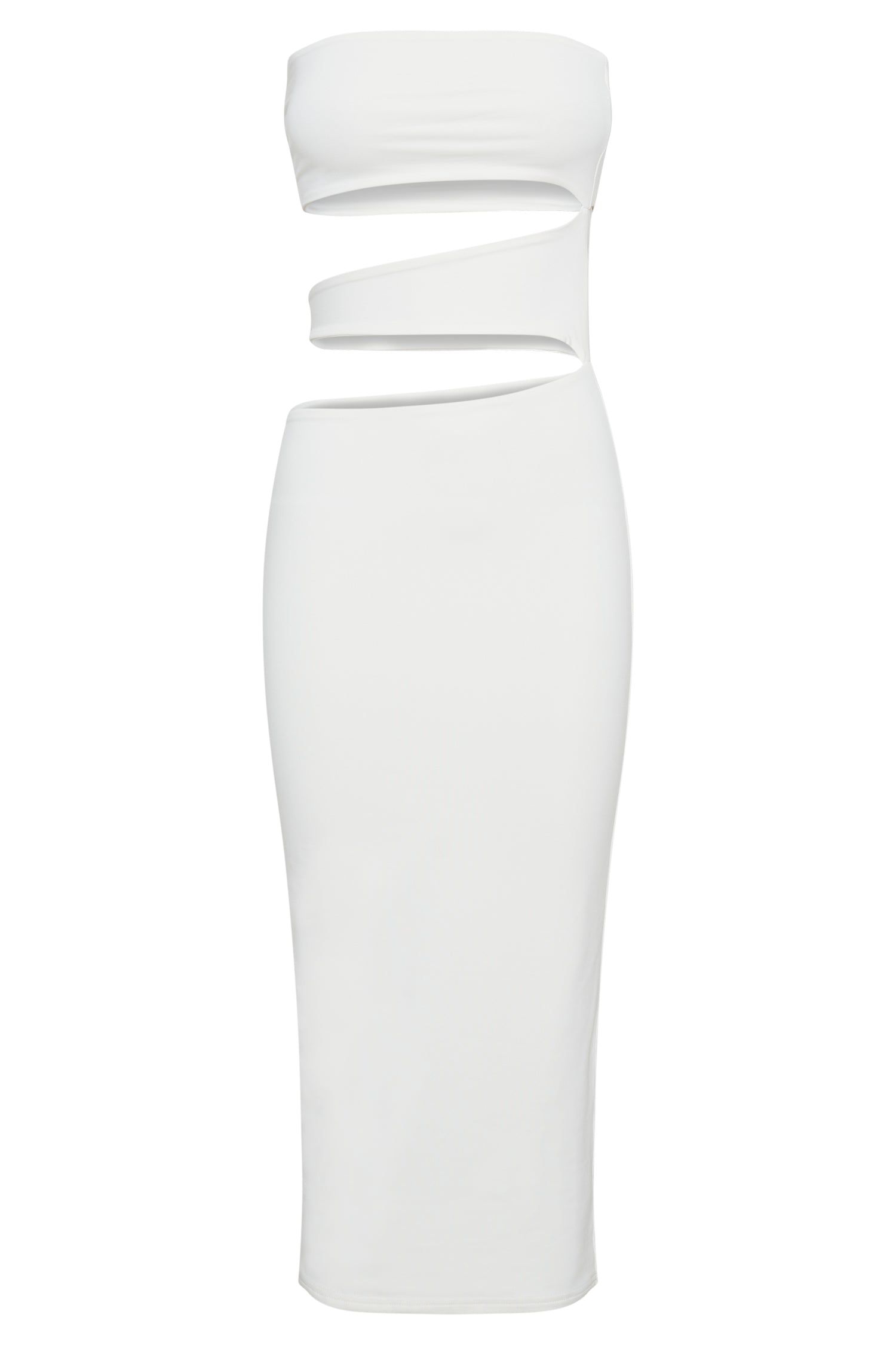 Cassandra Cut Out Midi Dress - White sold by Meshki