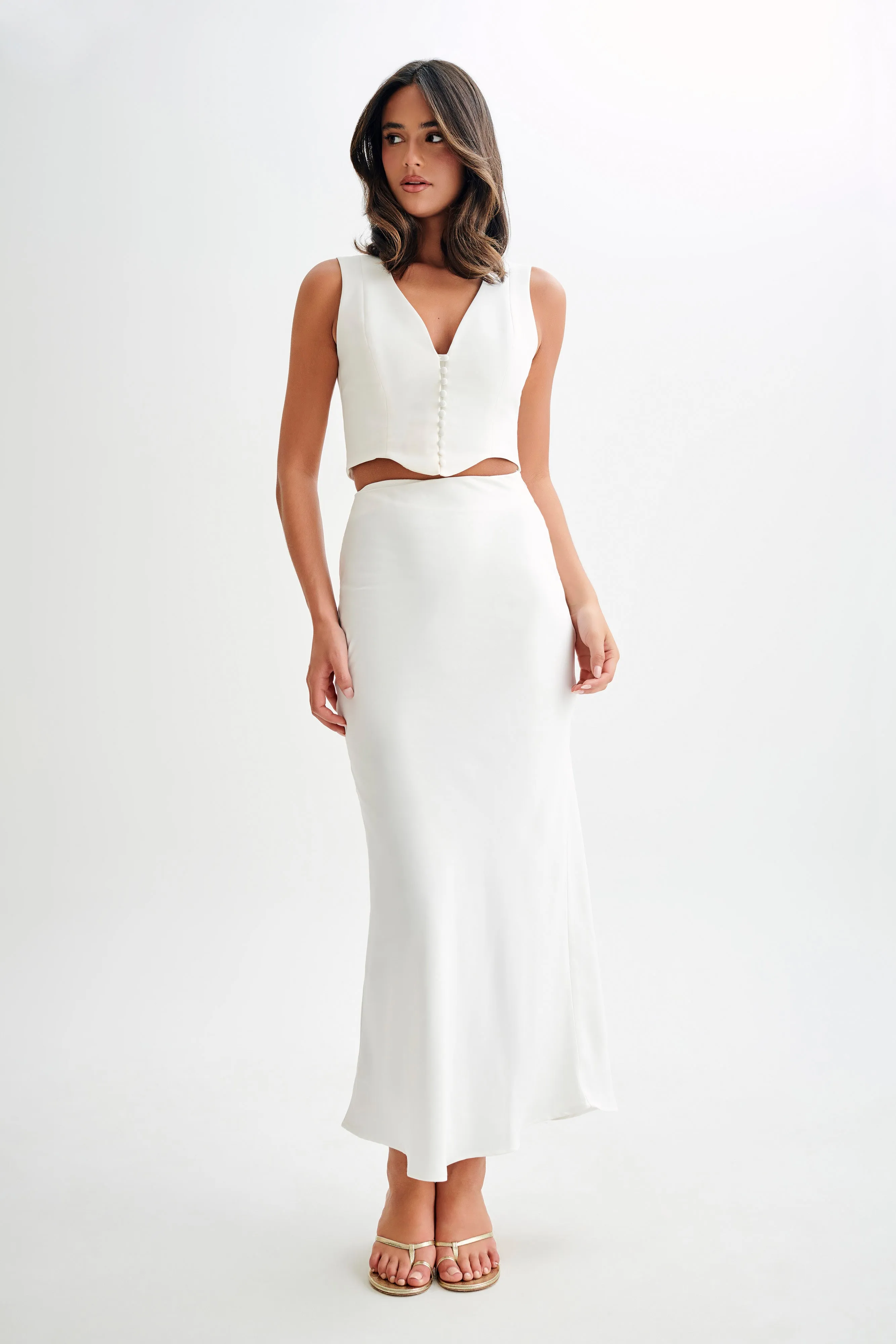 Keely Cotton Sleeveless Top - White sold by Meshki product image thumbnail 5