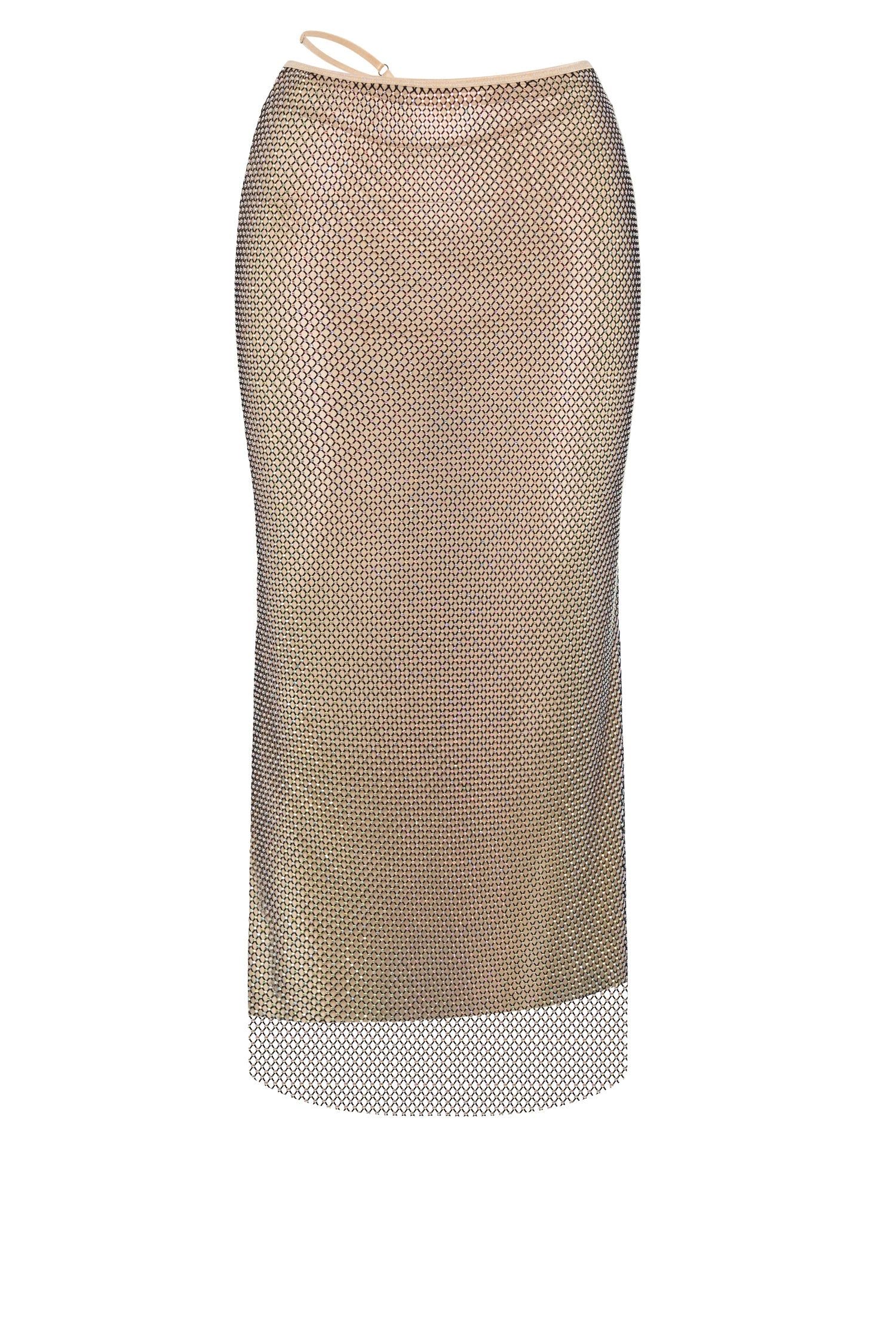 Rayne Mesh Diamante Midi Skirt - Iridescent Black sold by Meshki product image thumbnail 10