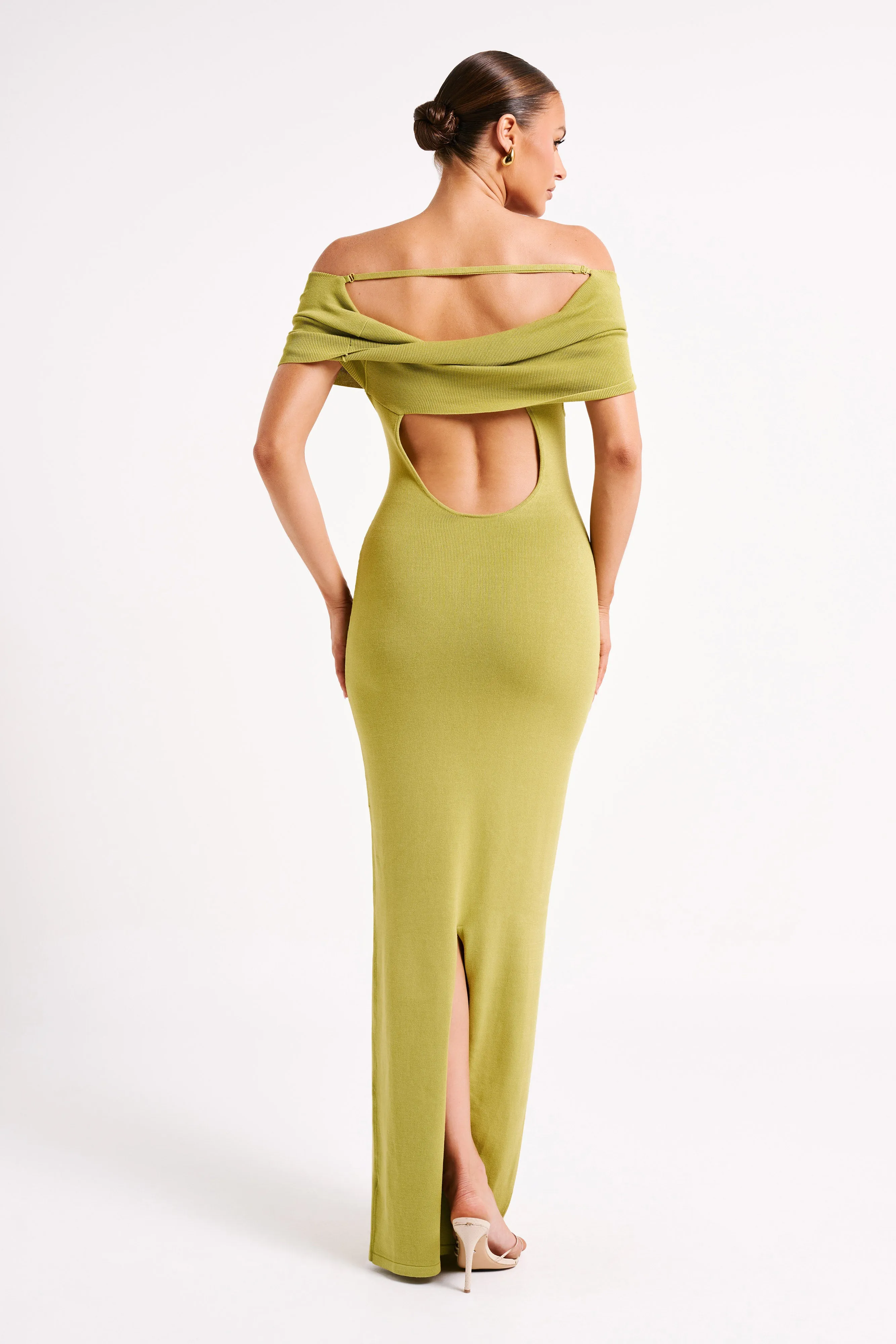 Terese Off Shoulder Knit Maxi Dress - Parakeet Green sold by Meshki product image thumbnail 2