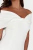 Gwyneth Off Shoulder Bow Mini Dress - White sold by Meshki