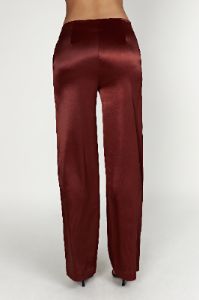 Nicolette Low Rise Satin Pants - Cherry Chocolate sold by Meshki