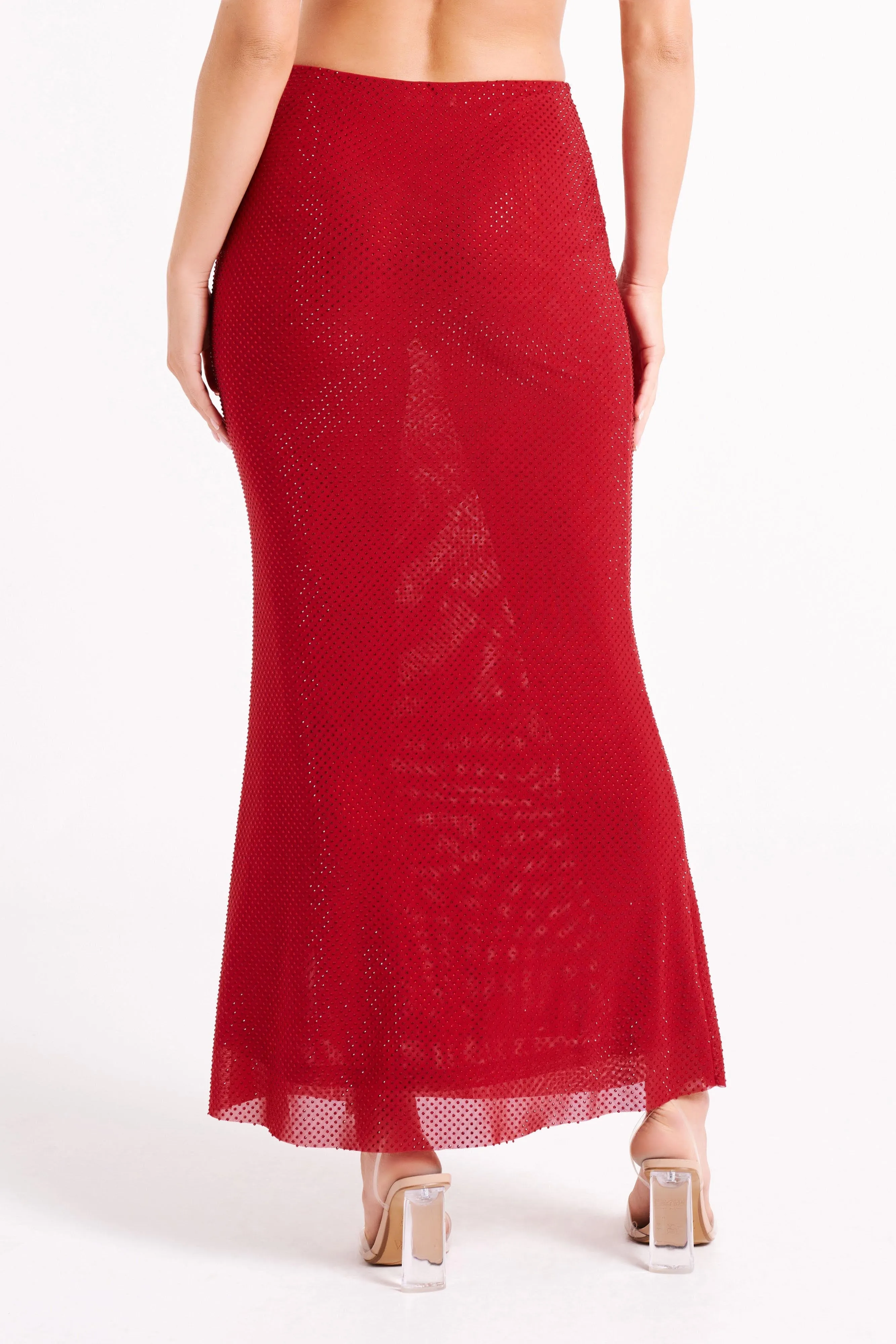 Erika Diamante Maxi Skirt - Vermilion Red sold by Meshki product image thumbnail 4