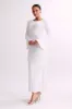 Mabel Long Sleeve Knit Maxi Dress - White sold by Meshki