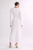 Mabel Long Sleeve Knit Maxi Dress - White sold by Meshki