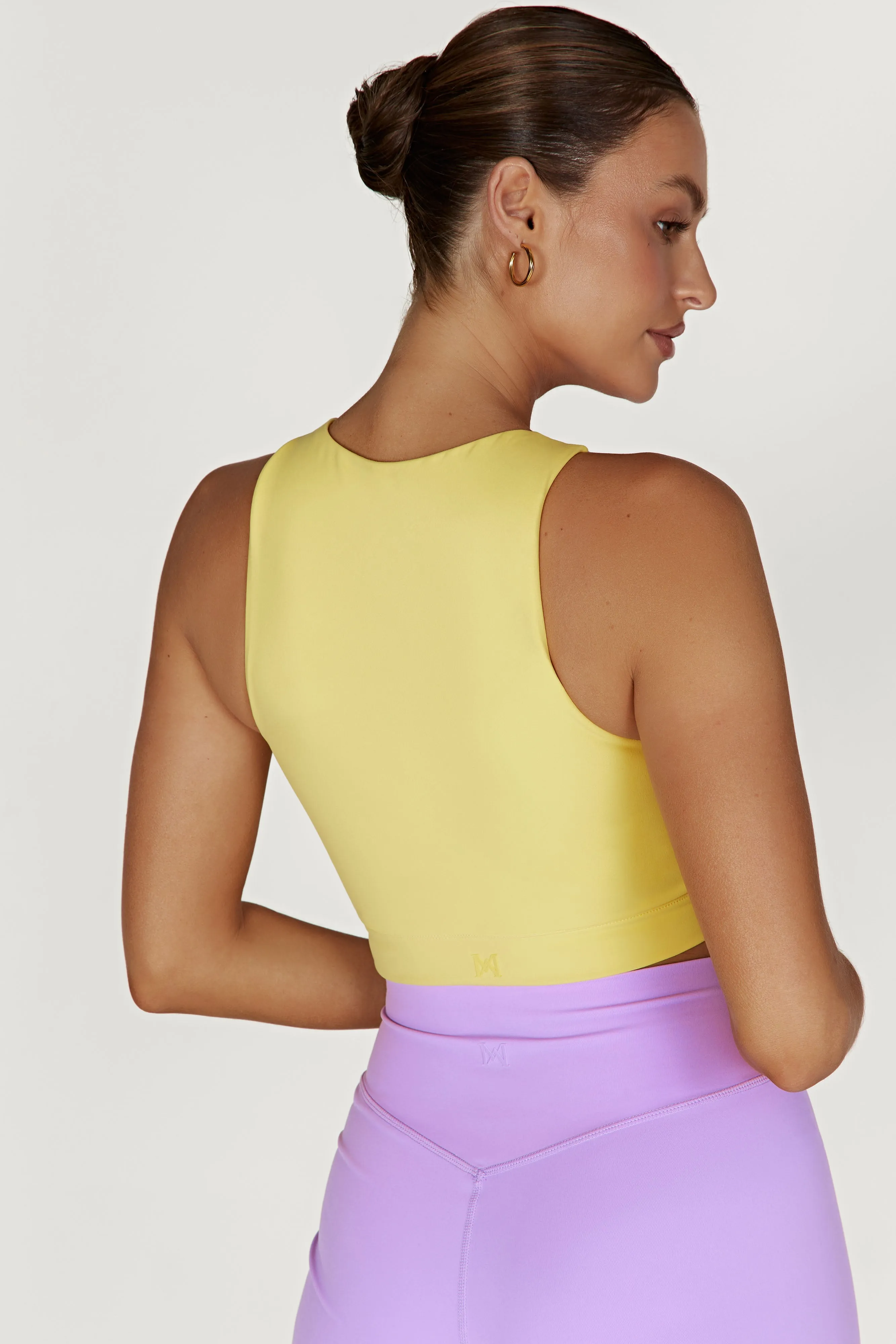 Lori Two Tone Racer Crop Top - Lilac/Yellow sold by Meshki product image thumbnail 3
