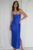 Sydney Straight Neck Slip Maxi Dress - Cobalt Blue sold by Meshki