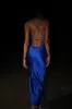 Sydney Straight Neck Slip Maxi Dress - Cobalt Blue sold by Meshki