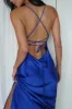 Sydney Straight Neck Slip Maxi Dress - Cobalt Blue sold by Meshki