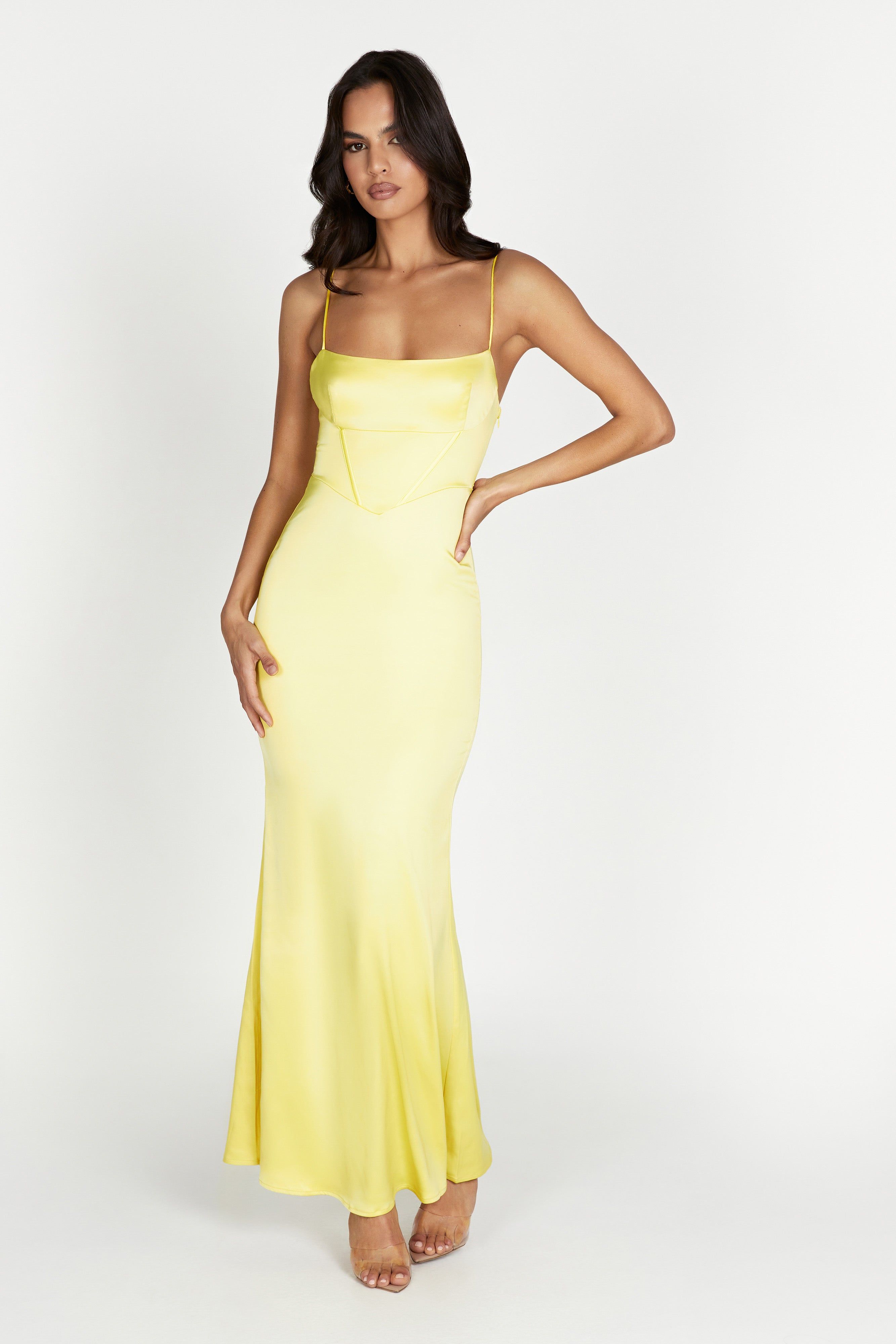 Desirie Corset Maxi Dress - Lemon sold by Meshki product image thumbnail 4