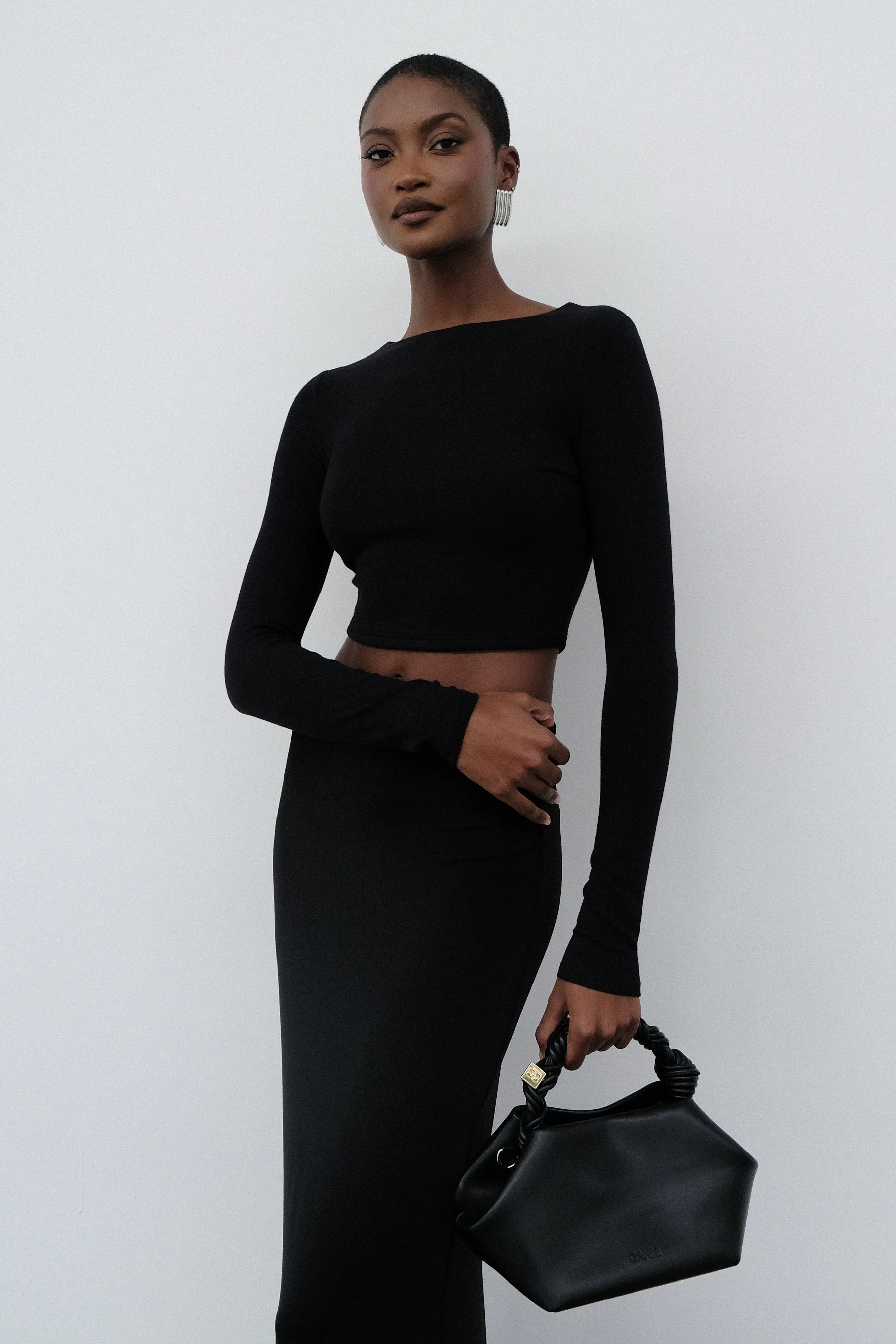 Abigail Long Sleeve Modal Top - Black sold by Meshki