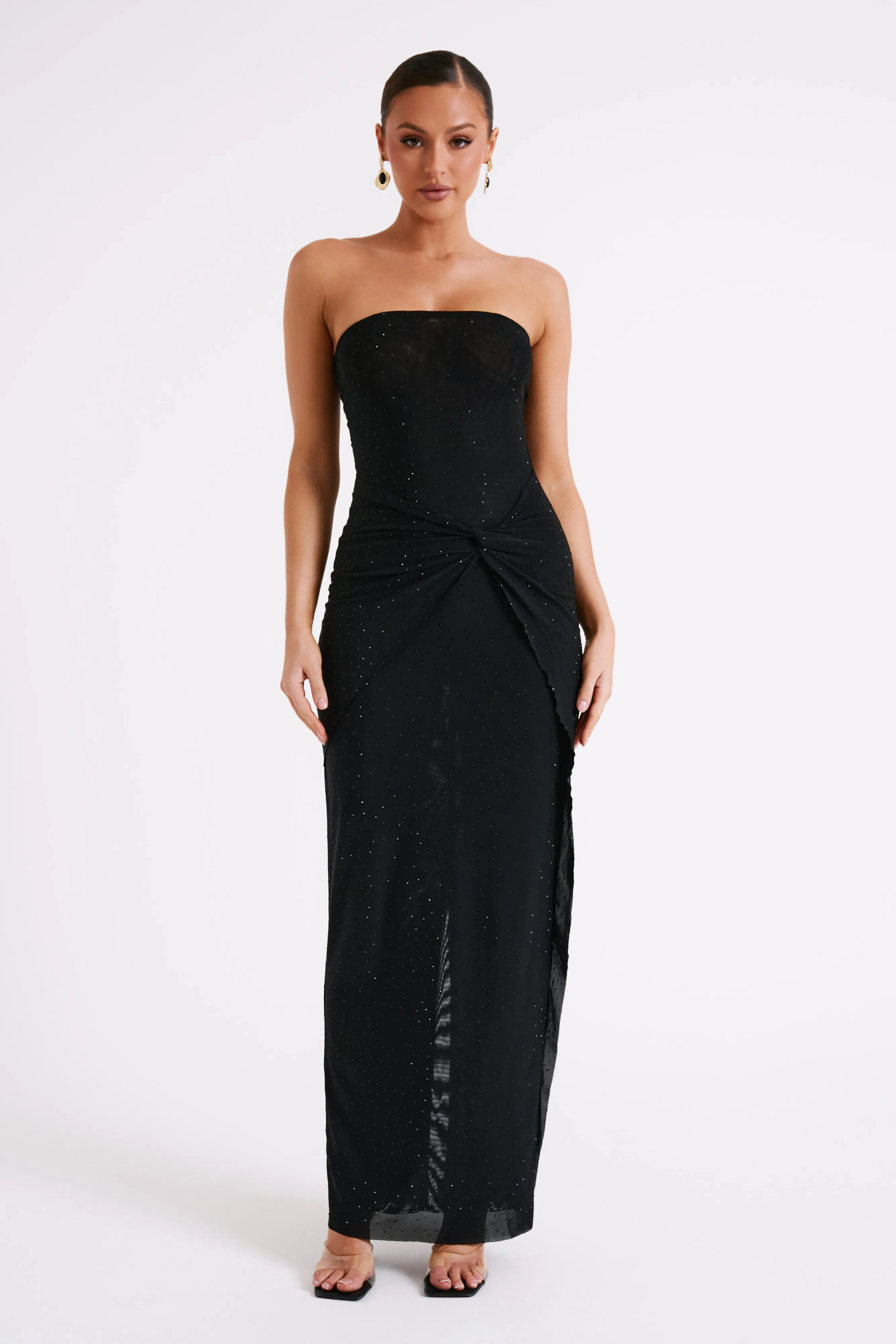 Crishelle Hot Fix Mesh Maxi Dress - Black sold by Meshki product image thumbnail 3