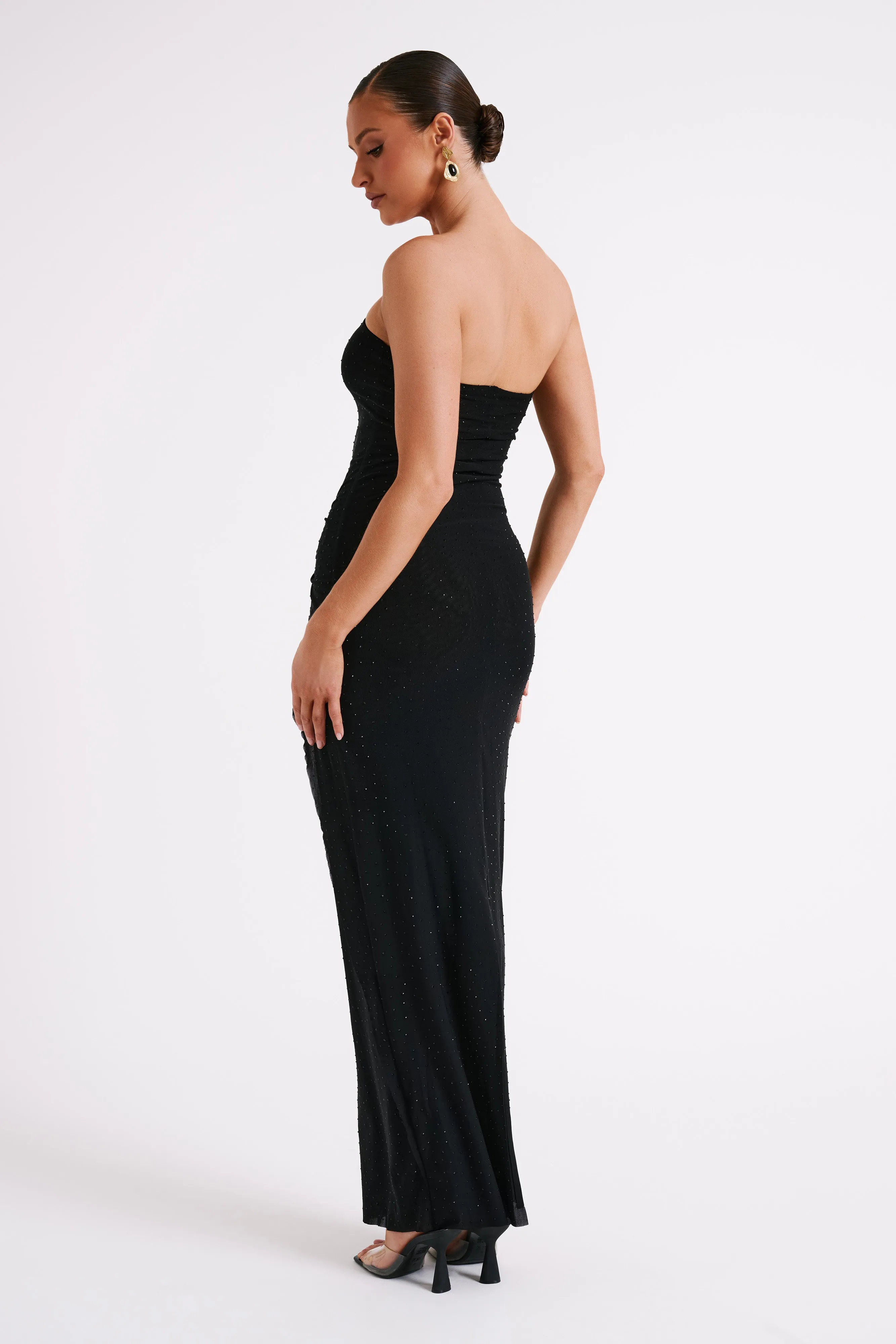 Crishelle Hot Fix Mesh Maxi Dress - Black sold by Meshki product image thumbnail 5