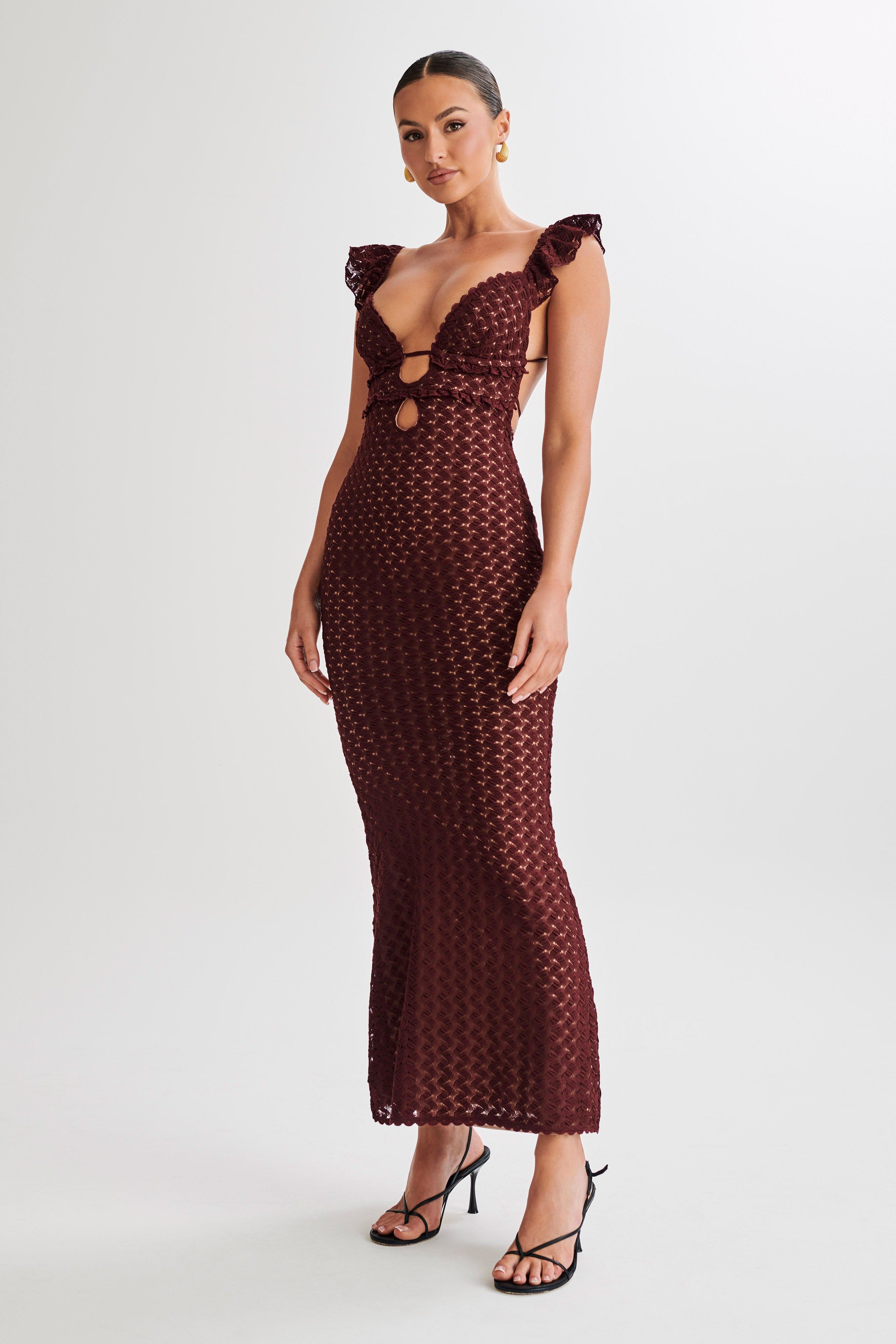 Ezra Knit Maxi Dress - Plum sold by Meshki product image thumbnail 4