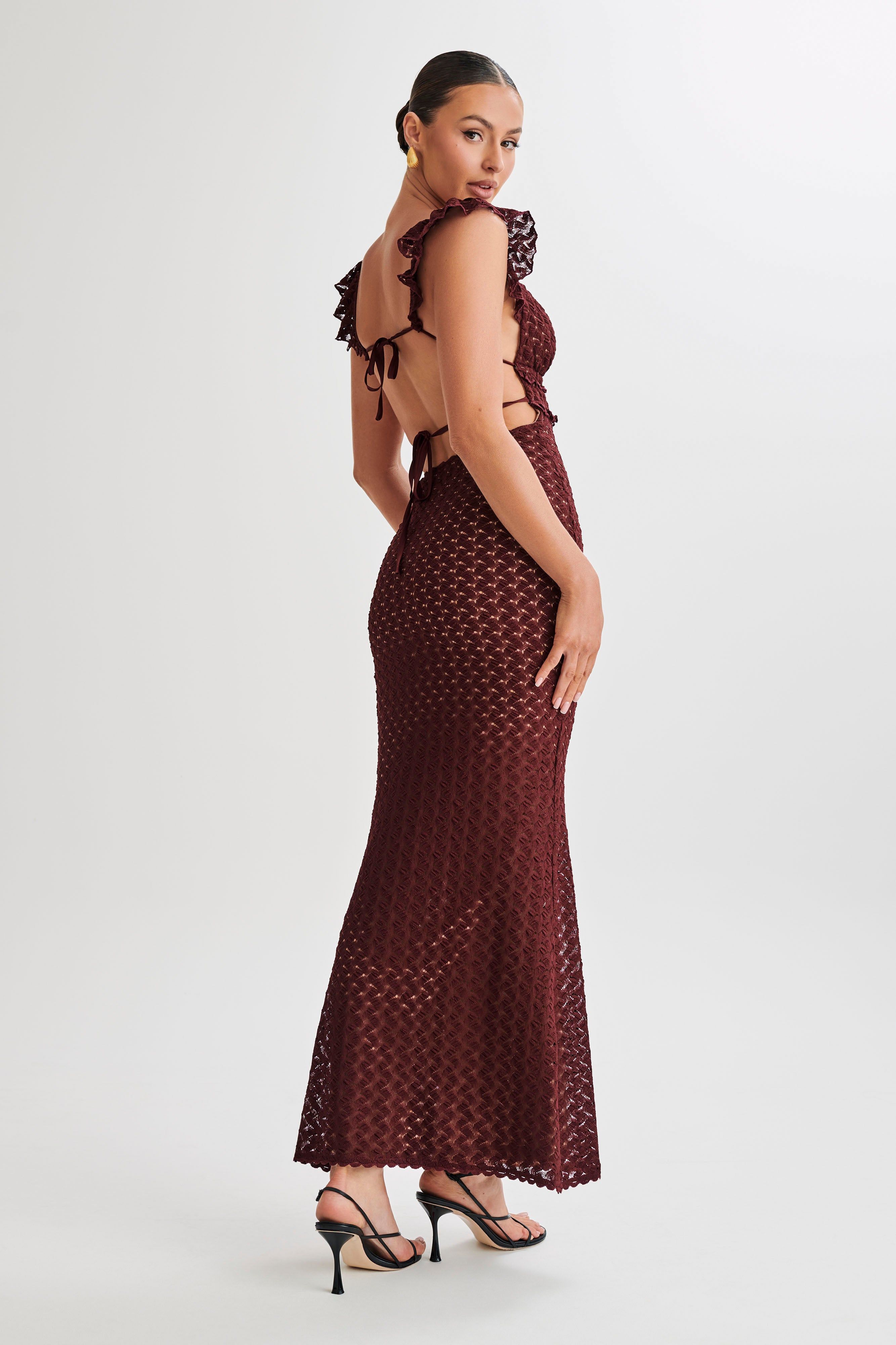 Ezra Knit Maxi Dress - Plum sold by Meshki product image thumbnail 3