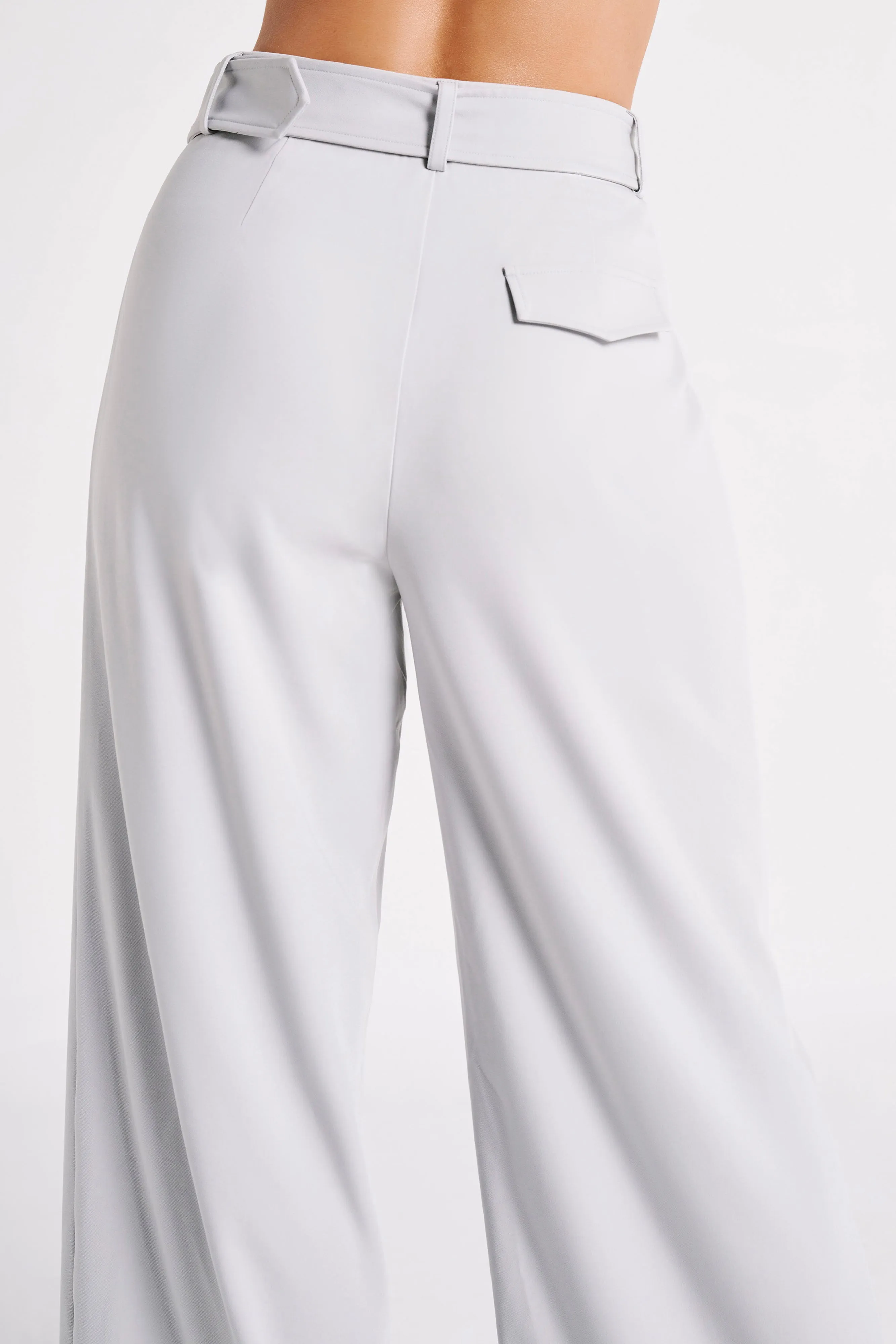 Tenley Wide Leg Suiting Pants - Ice Grey sold by Meshki product image thumbnail 2