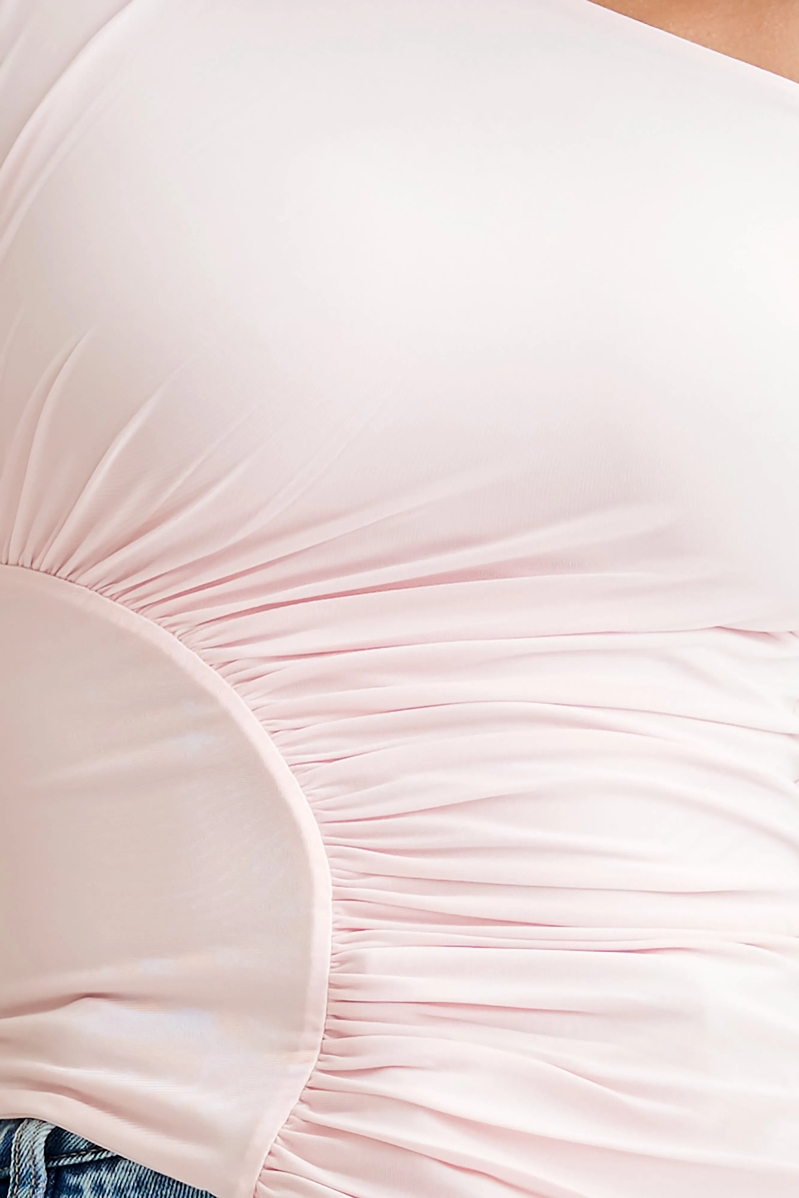 Irving Off Shoulder Slinky Top - Powder Pink sold by Meshki product image thumbnail 3