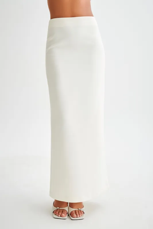 Micah Suiting Maxi Skirt - White made by Meshki