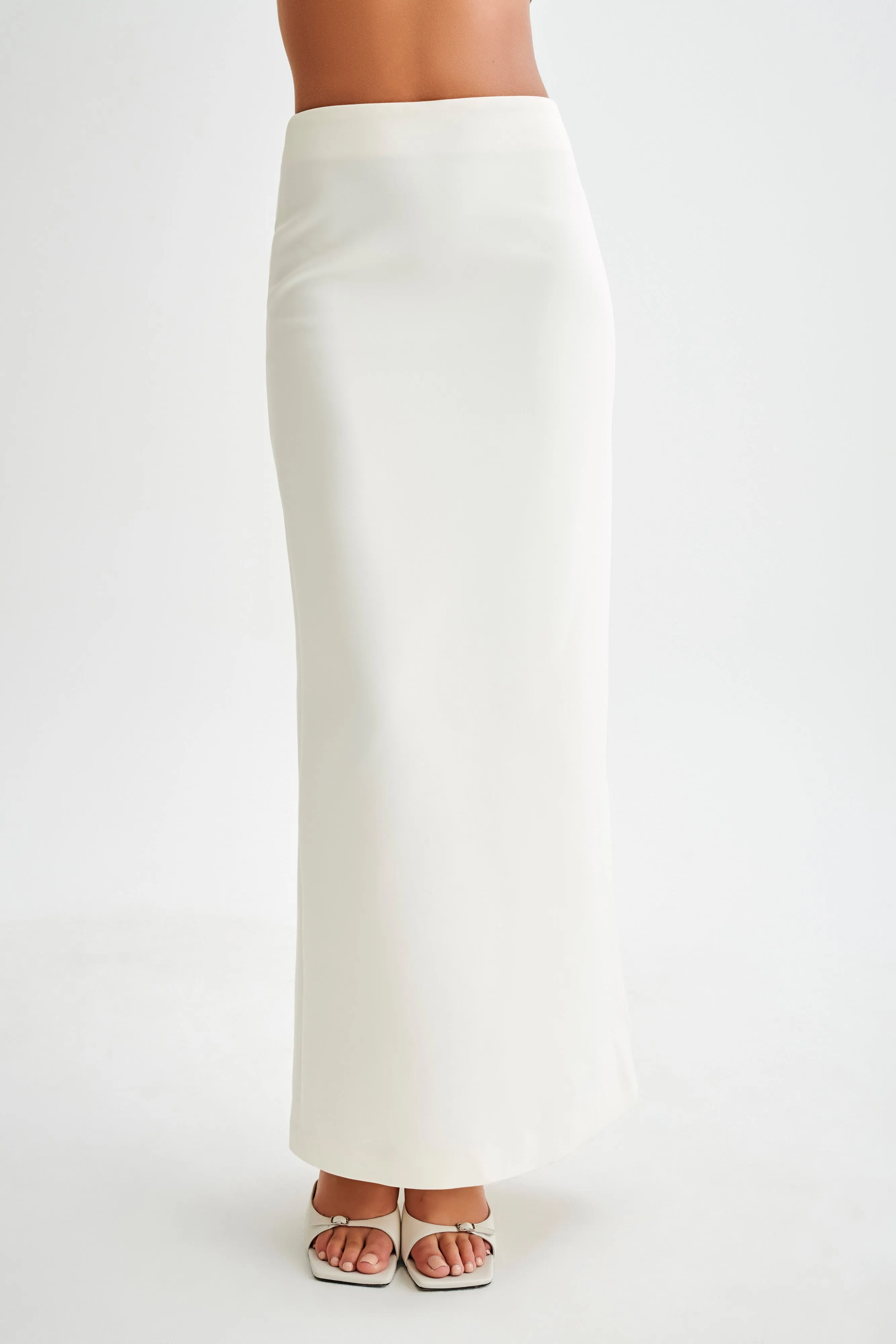 Micah Suiting Maxi Skirt - White sold by Meshki