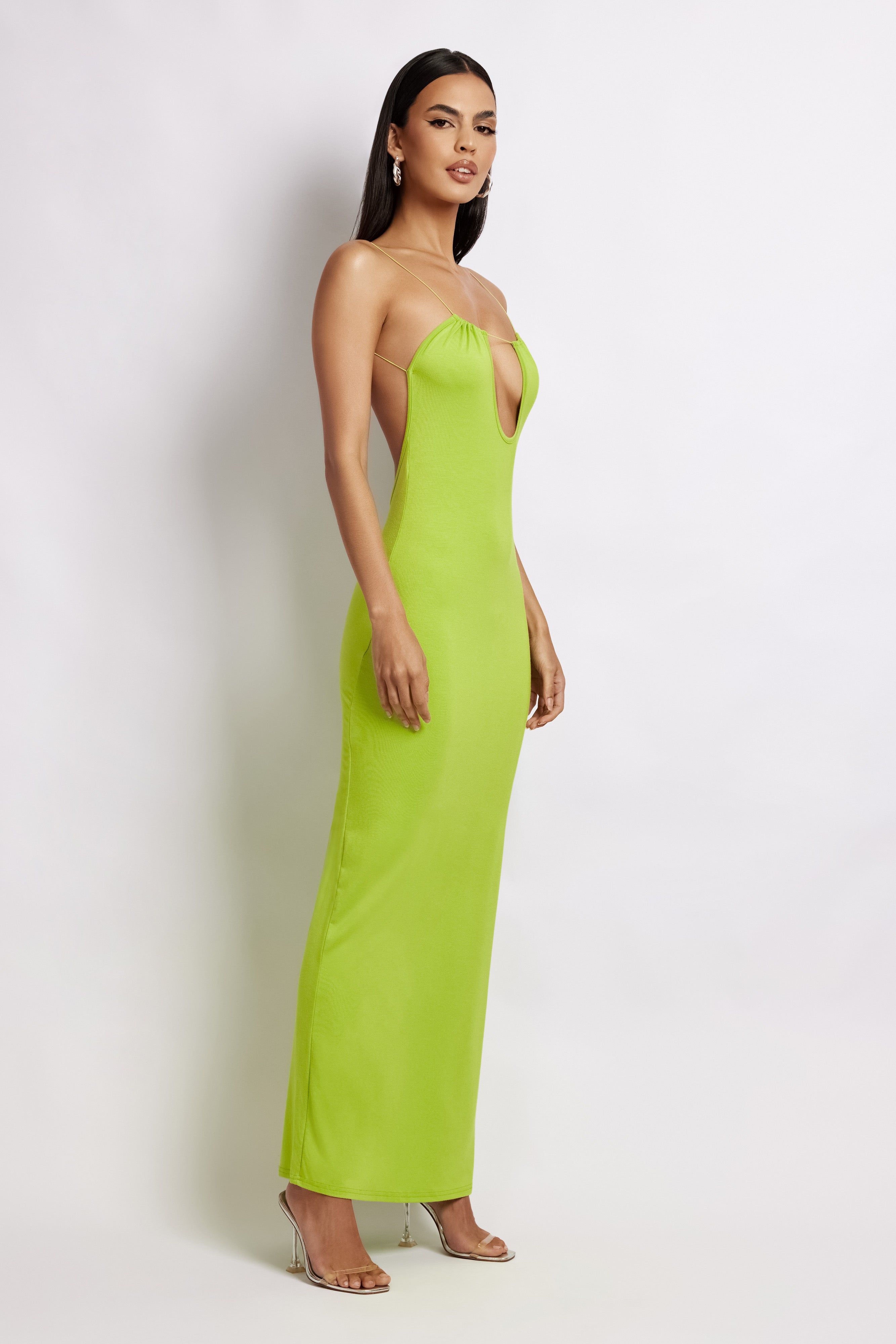 Kirsty Strappy Circle Cutout Maxi Dress - Apple sold by Meshki product image thumbnail 4