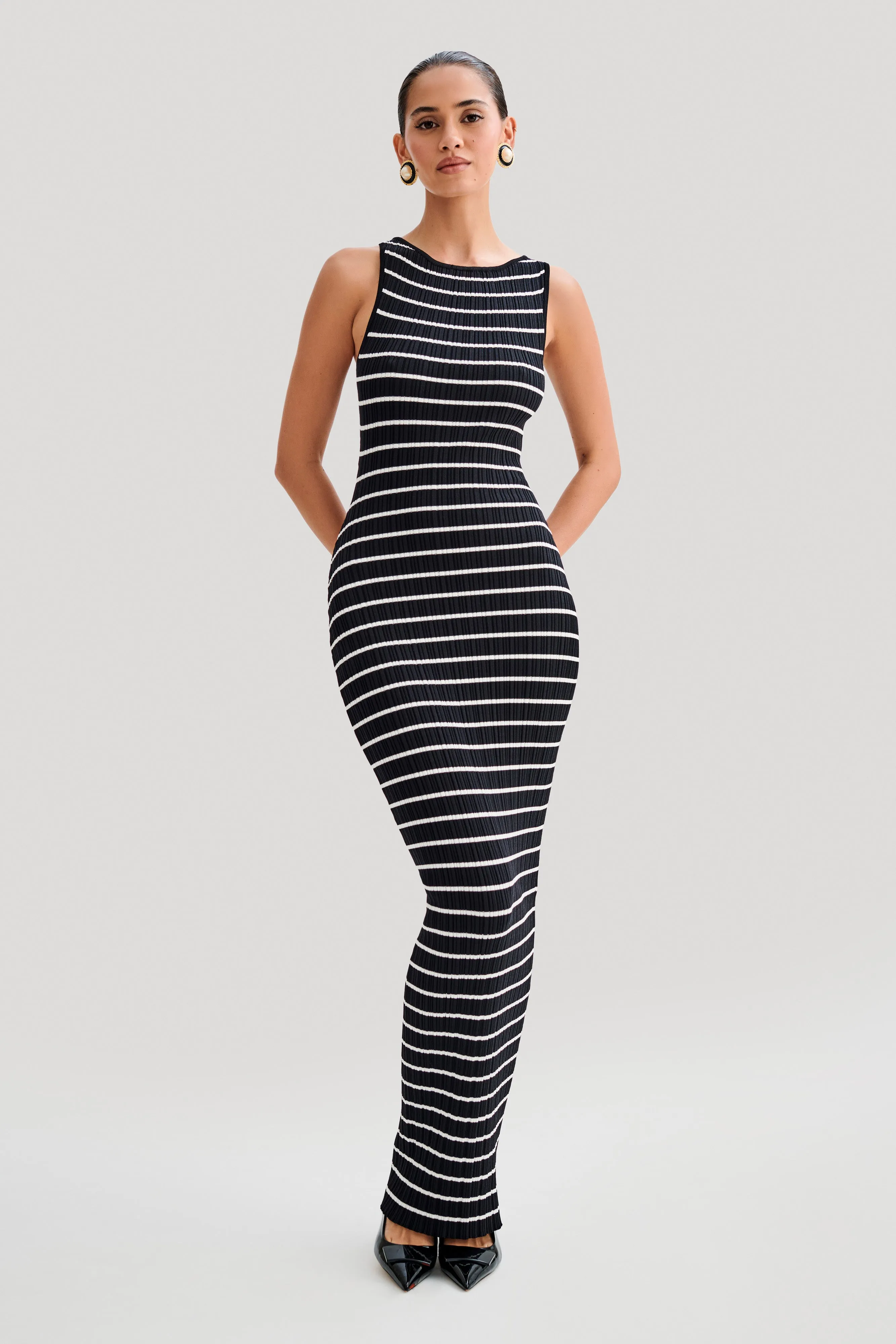 Seema Sleeveless Knit Maxi Dress - Black sold by Meshki