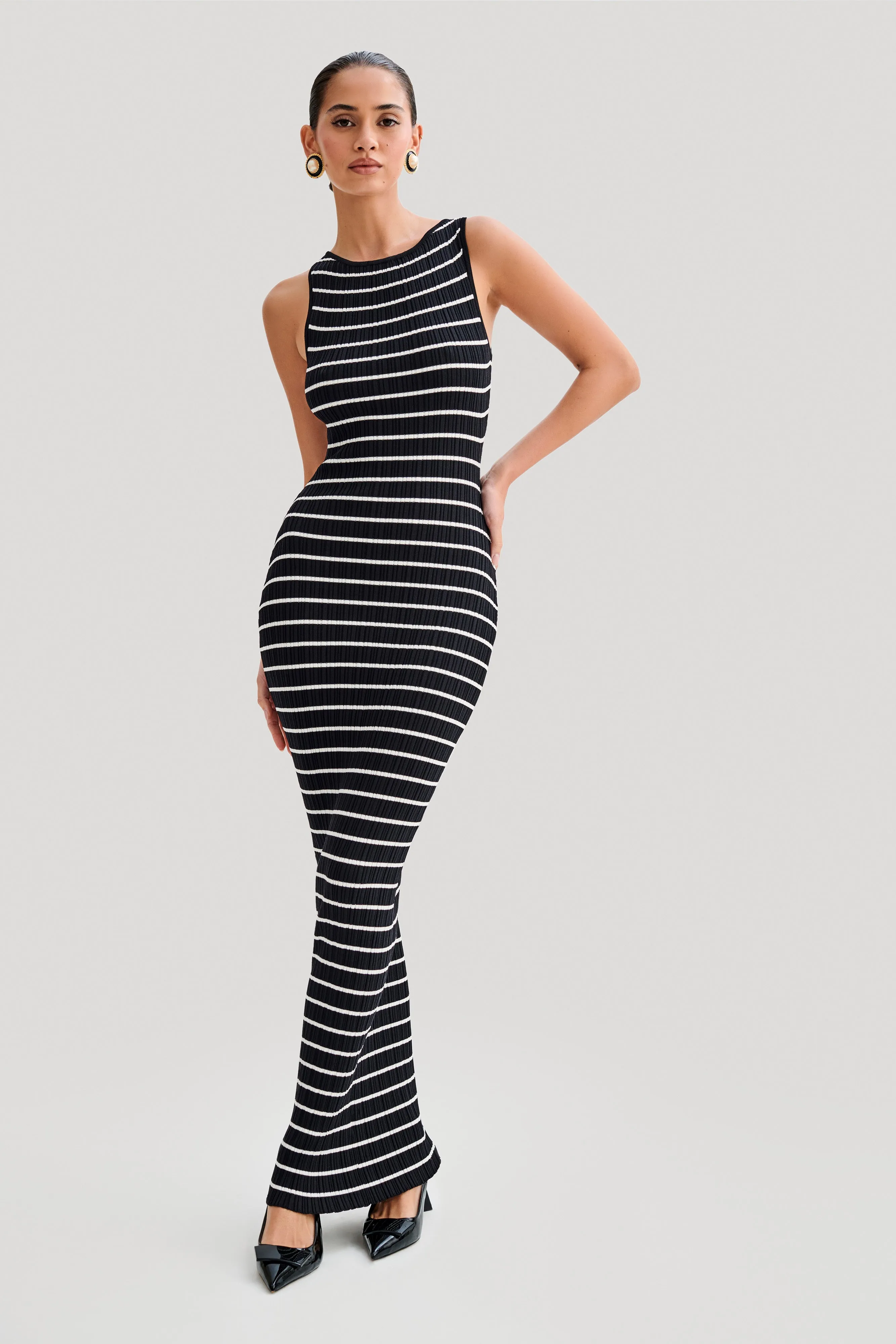 Seema Sleeveless Knit Maxi Dress - Black sold by Meshki product image thumbnail 5