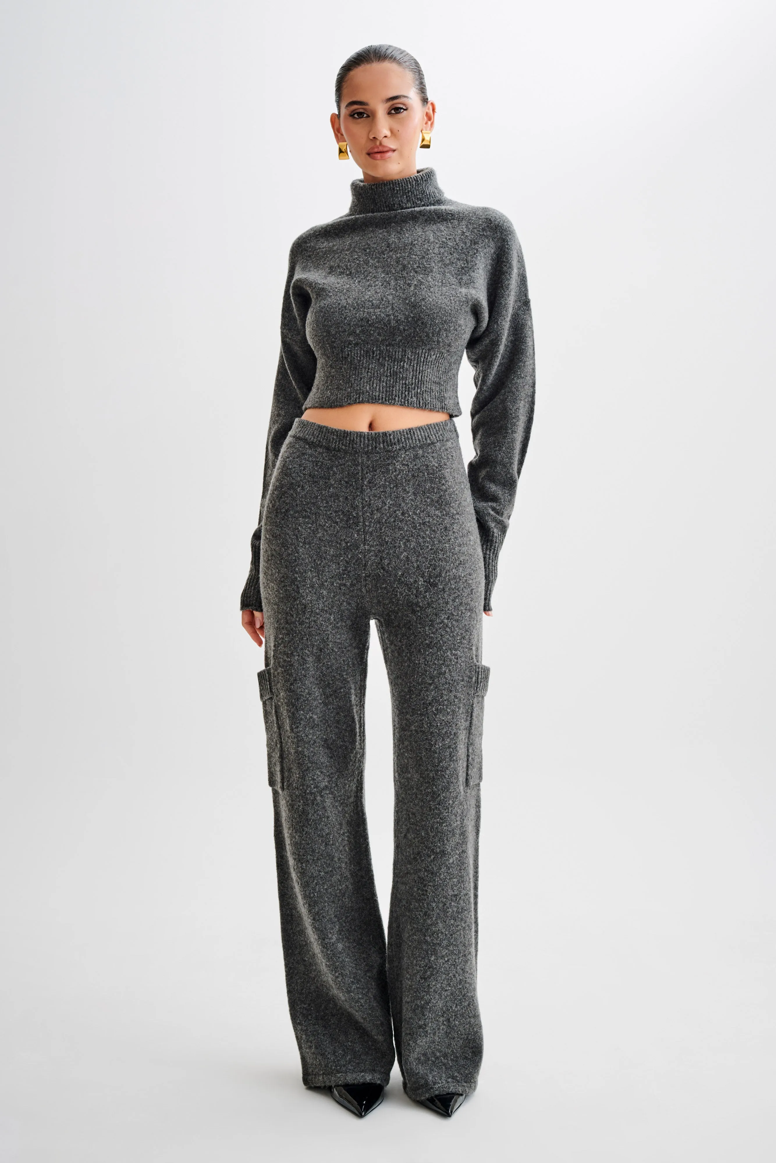 Darius Knit Pants With Pockets - Charcoal sold by Meshki