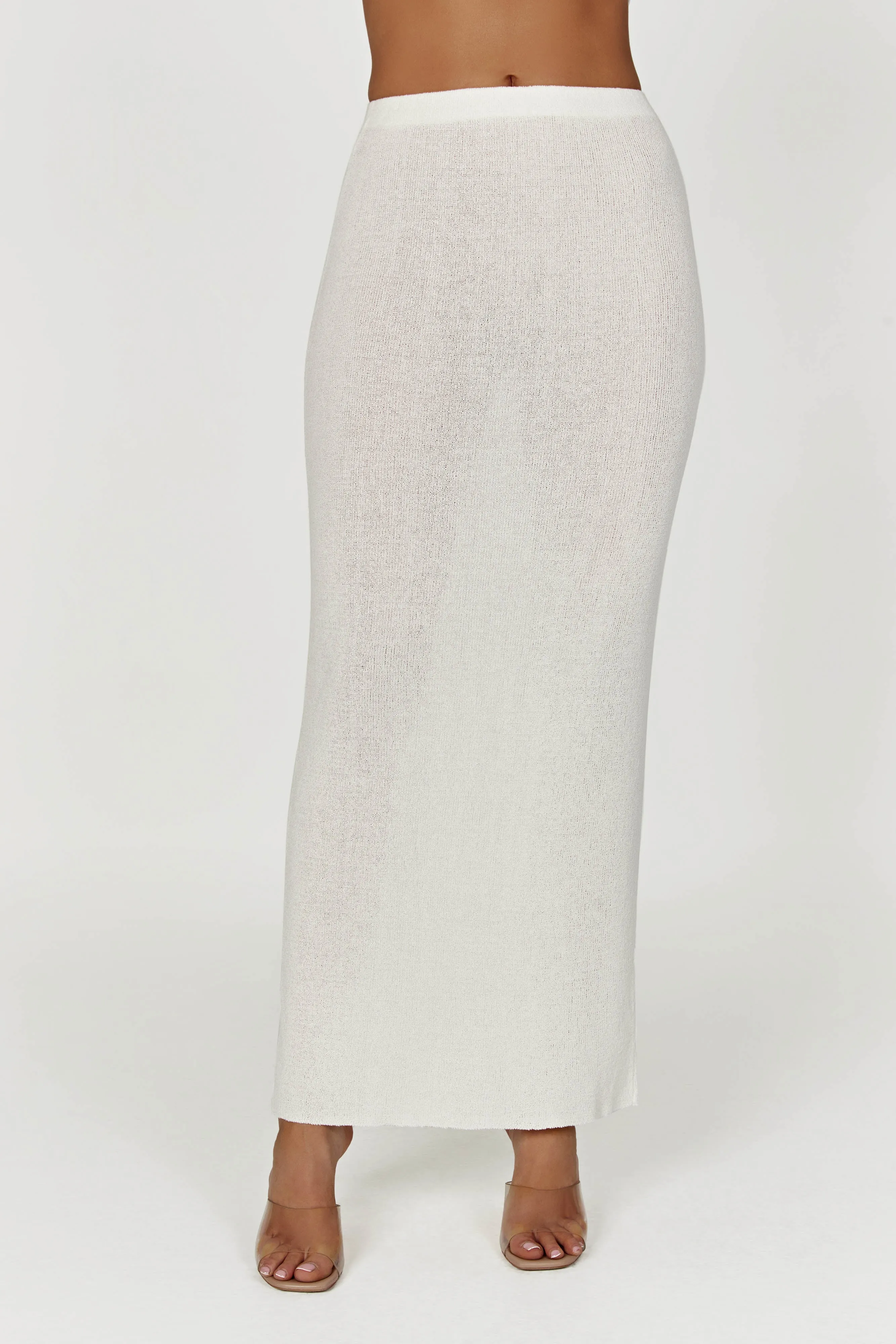 Maribelle Knit Maxi Skirt - White sold by Meshki