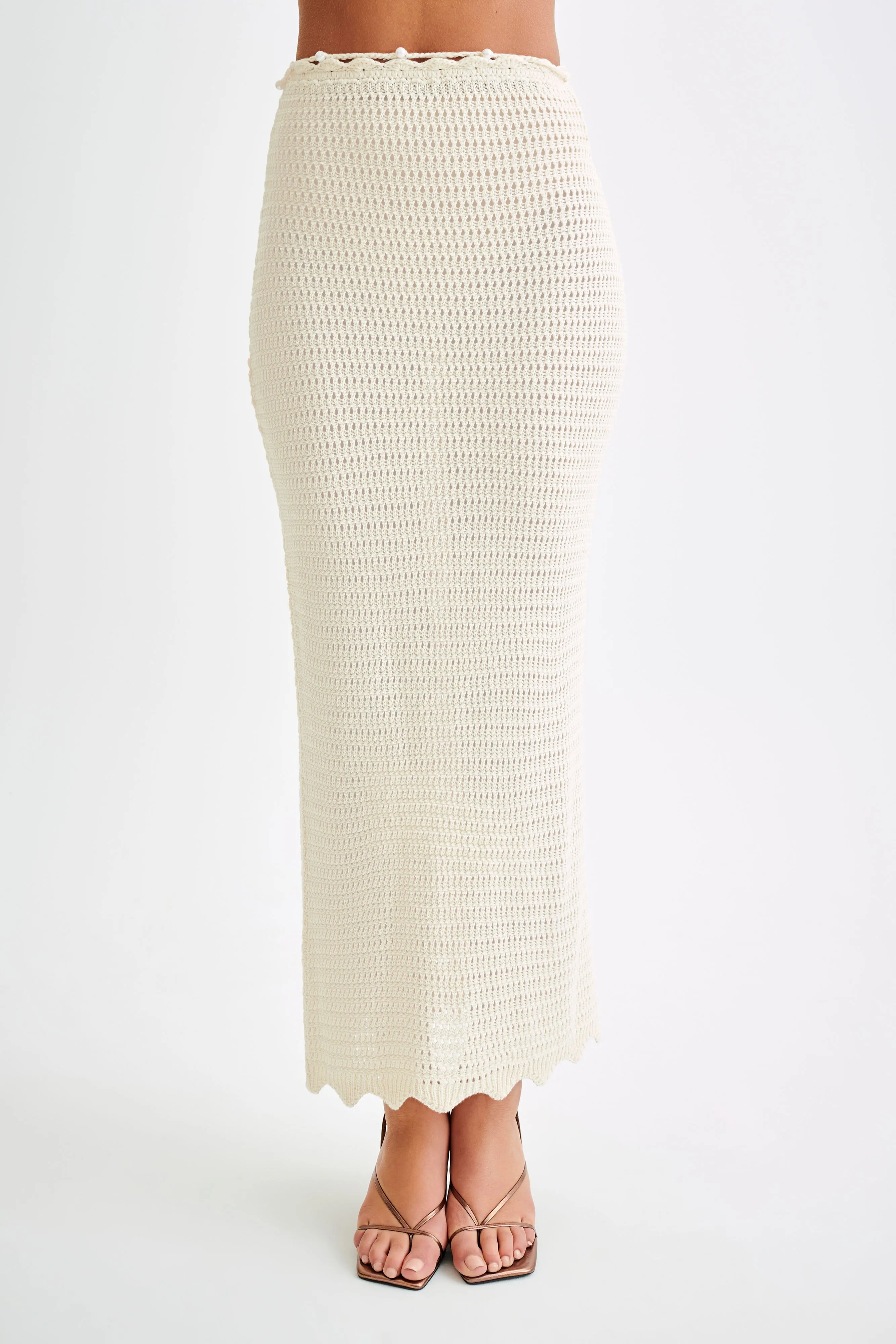 Kira Knit Maxi Skirt - Buttercream sold by Meshki product image thumbnail 5