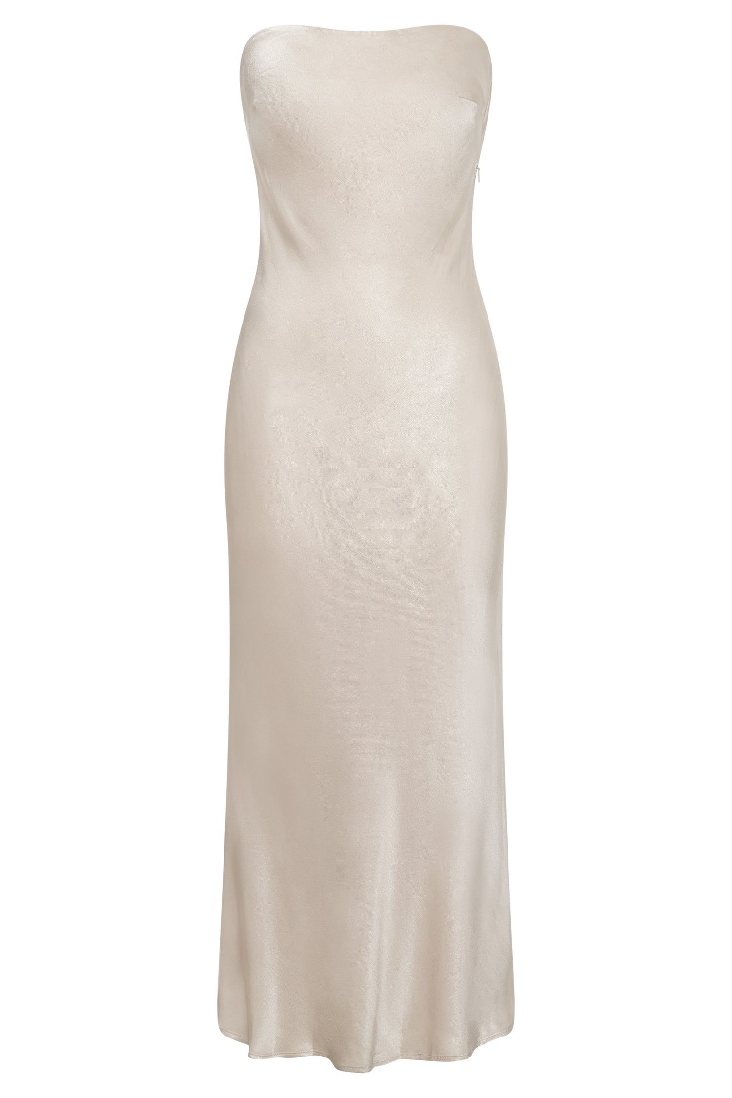 Mischa Strapless Midi Dress With Lace Detailing - Champagne sold by Meshki product image thumbnail 12