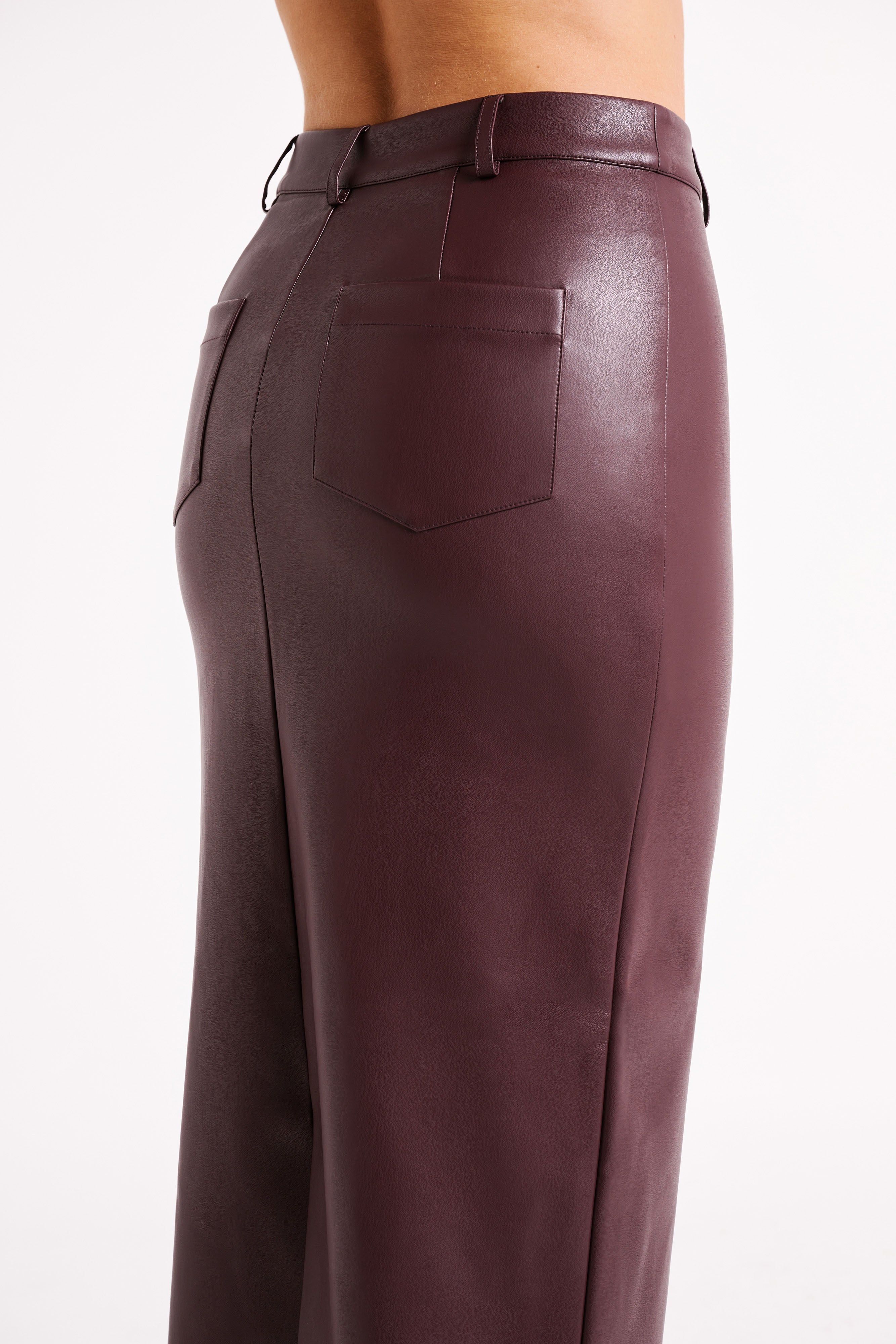 Lottie Faux Leather Maxi Skirt - Plum sold by Meshki product image thumbnail 3