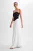 Ruby Strapless Slinky Maxi Dress - Black/White sold by Meshki