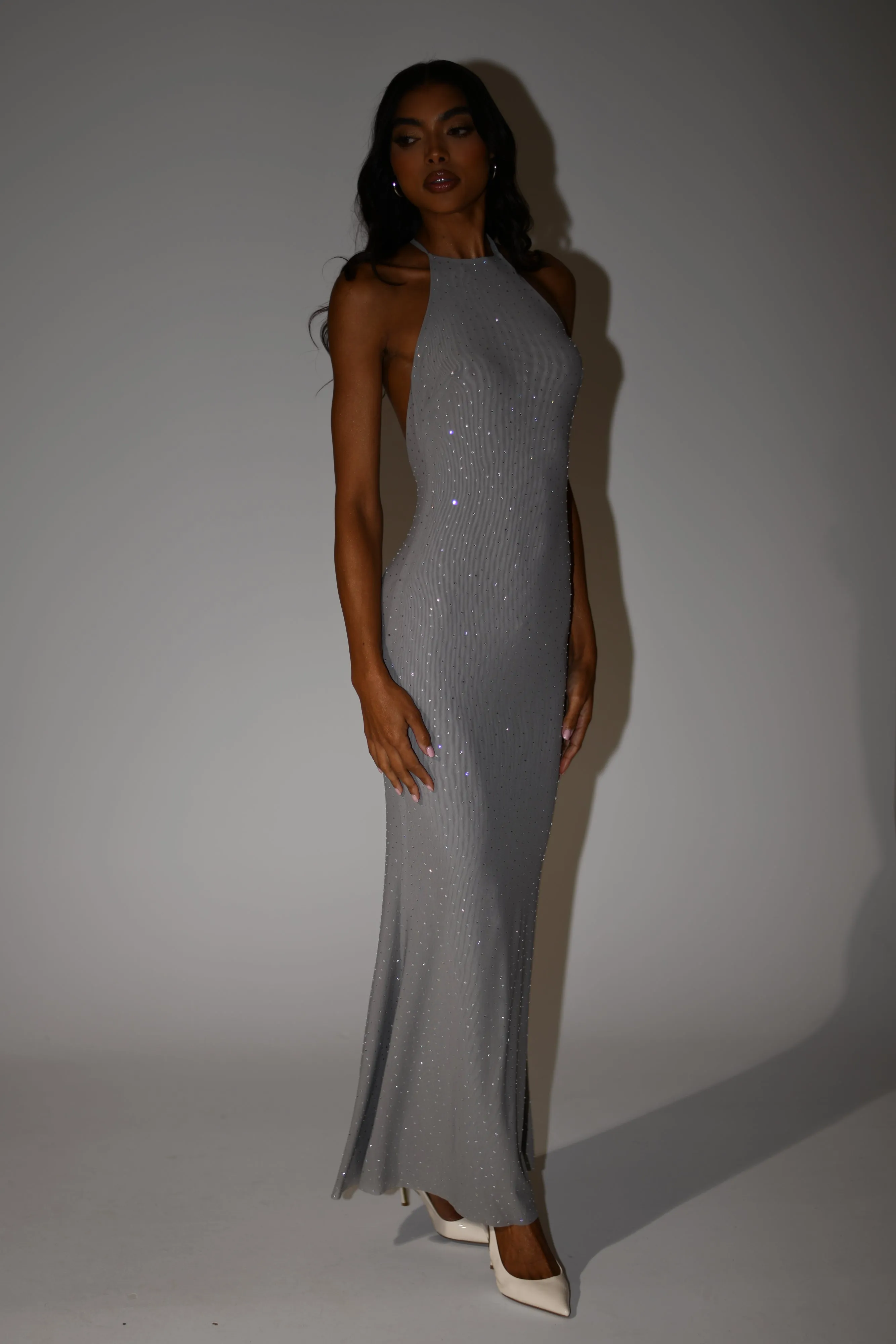 long sleeve maxi party dresses Tie Front Round Neck Long Sleeve Maxi Dress