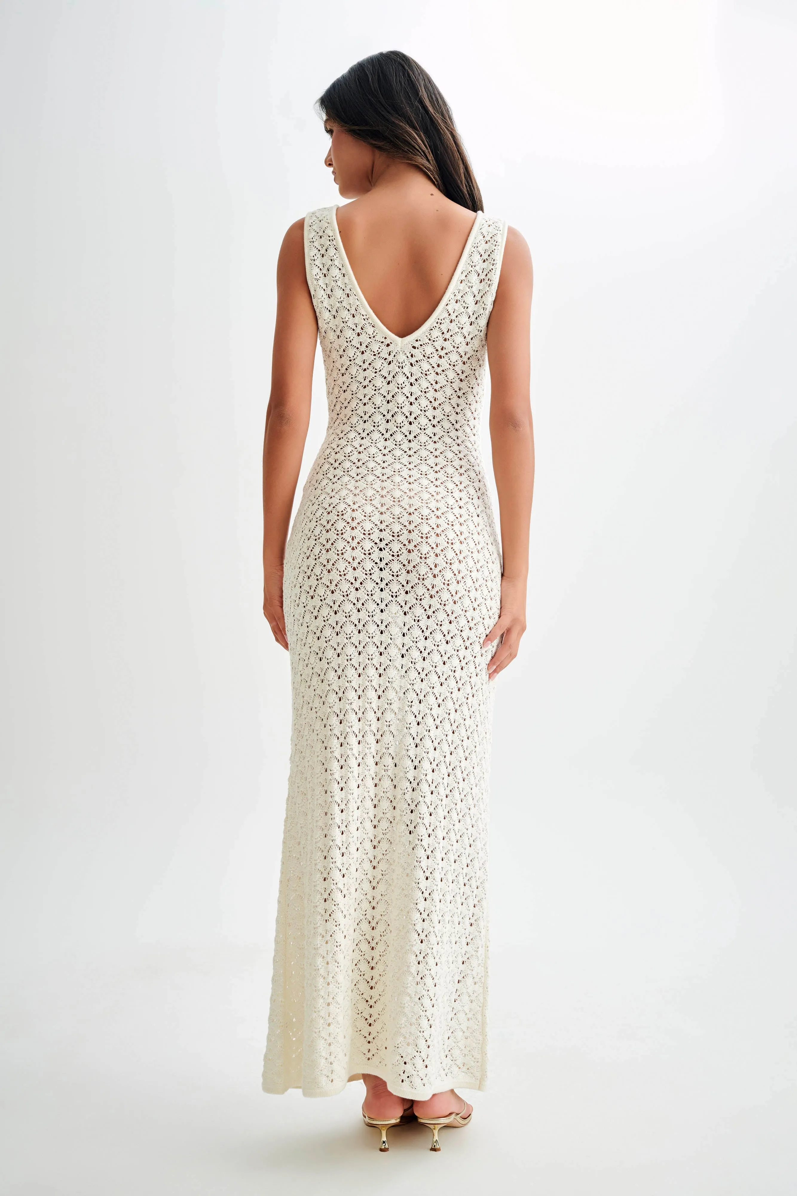 Carter Crochet Sleeveless Maxi Dress - White sold by Meshki product image thumbnail 2