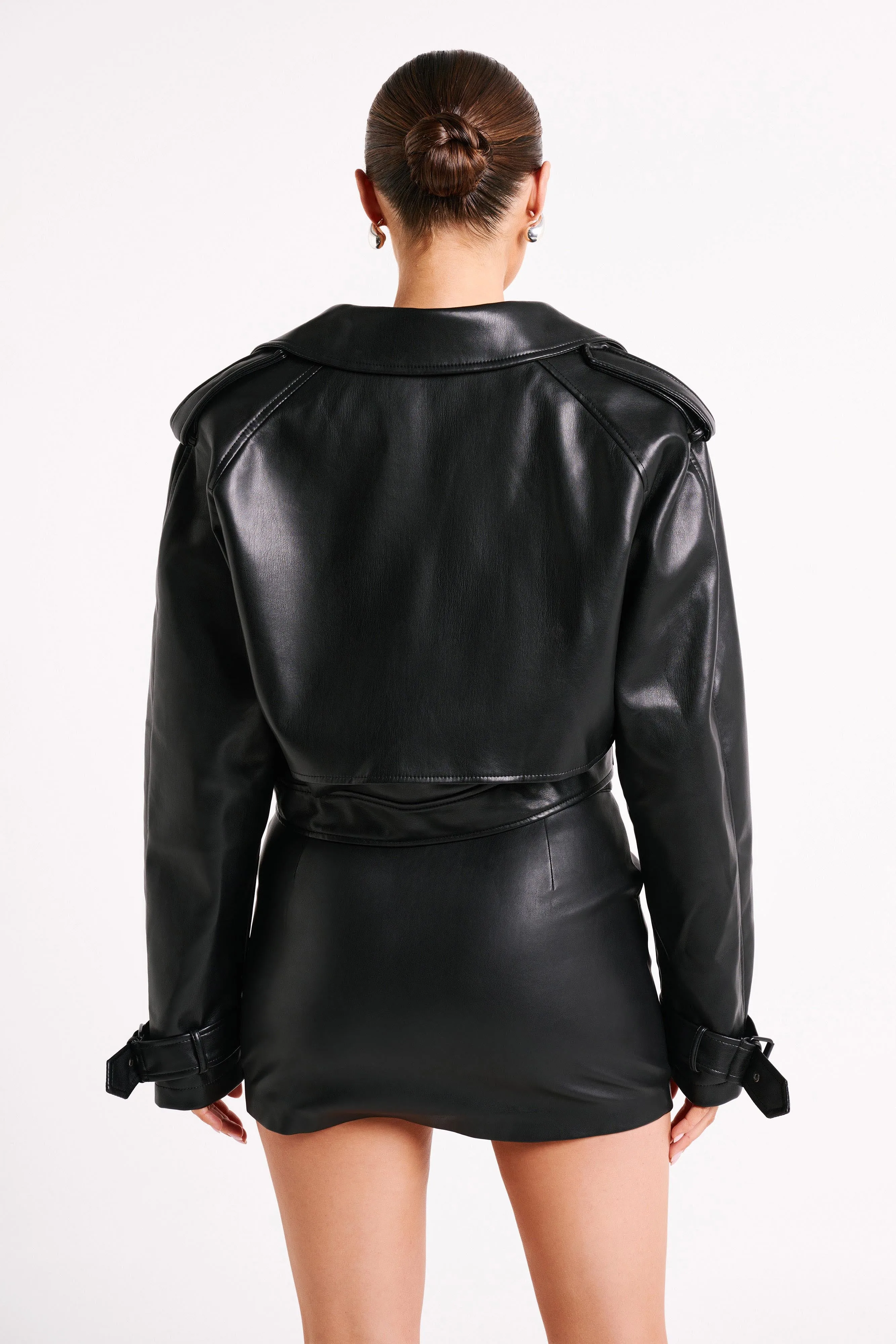 Taylor Oversized Faux Leather Jacket - Black | Parallel